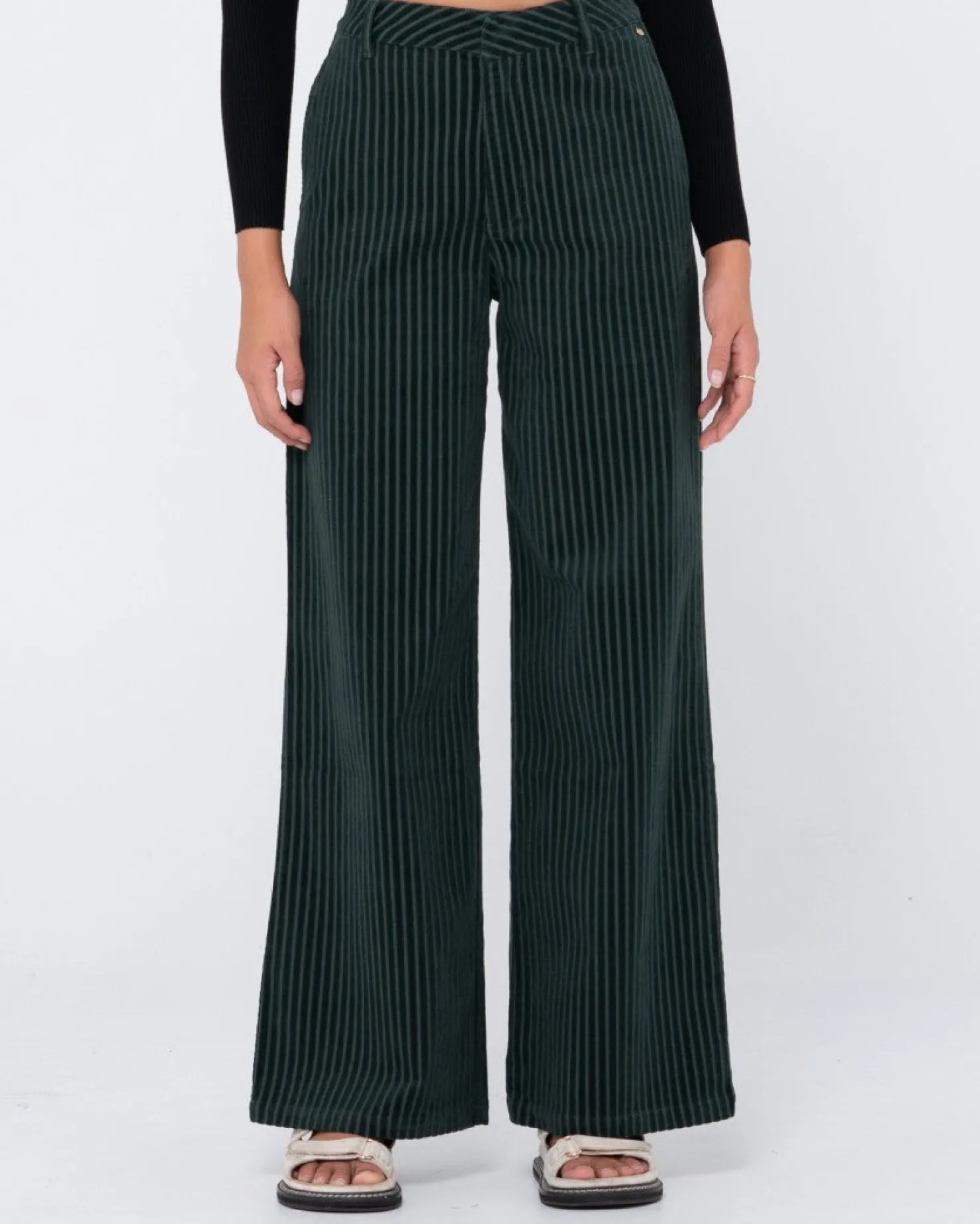 Womens Rusty Amanda High Waisted Wide Leg Cord Pant