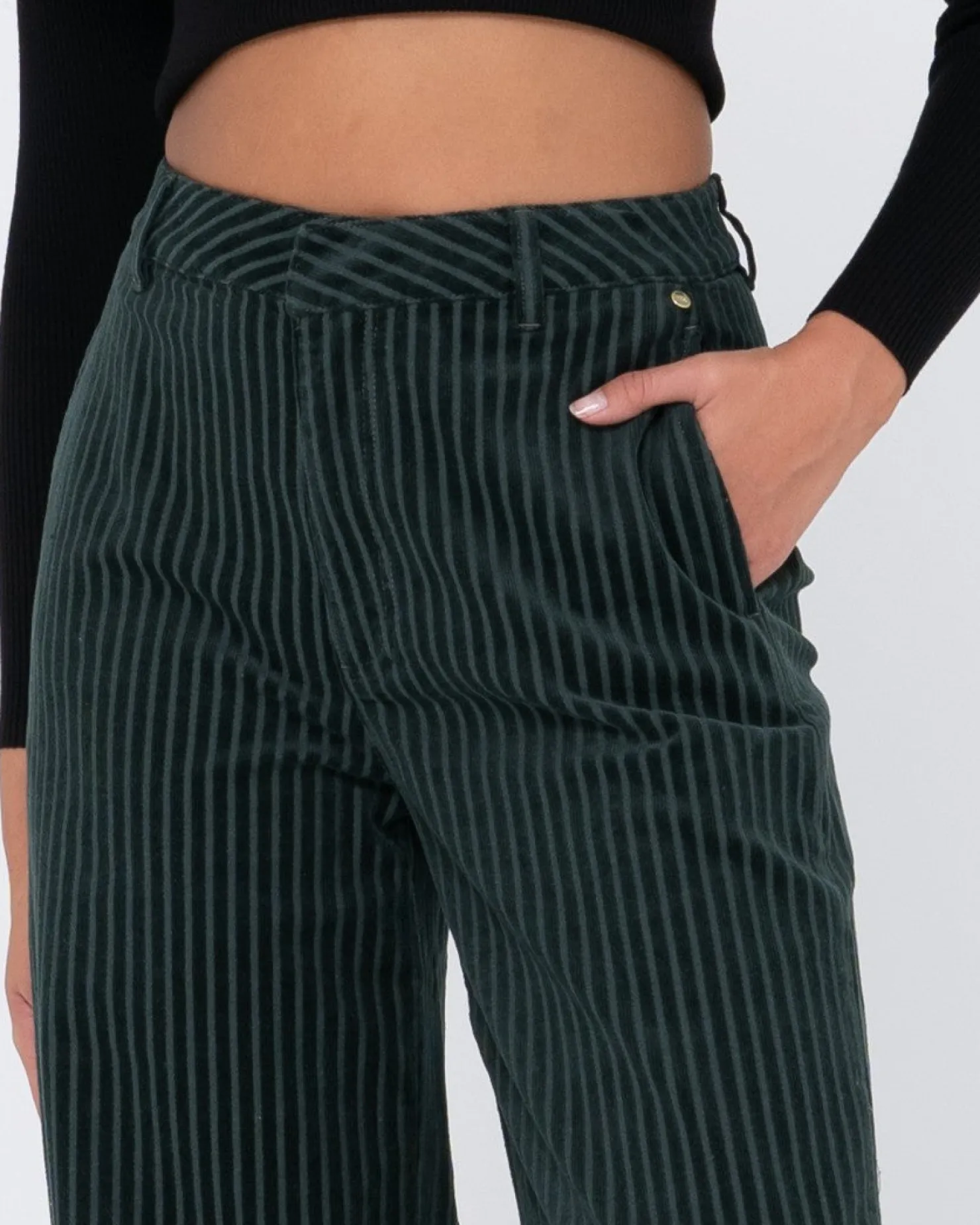 Womens Rusty Amanda High Waisted Wide Leg Cord Pant