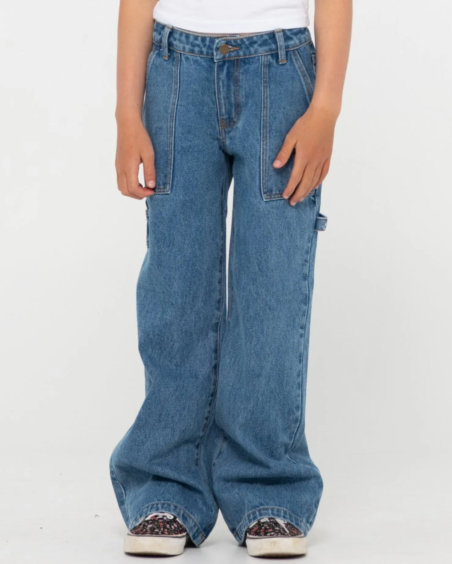 Kids Rusty Billie Low Denim Carpenter Pant Girls