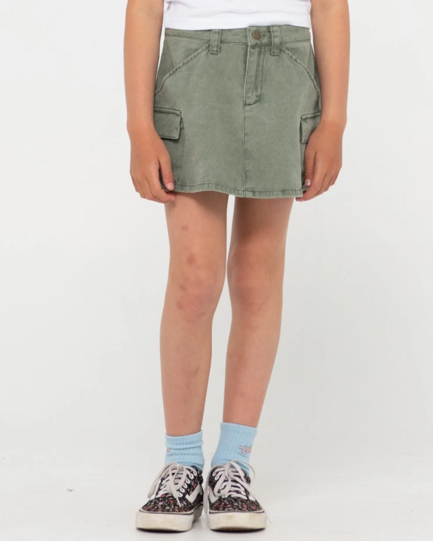 Kids Rusty Brooks Low Rise Twill Cargo Skirt Girls