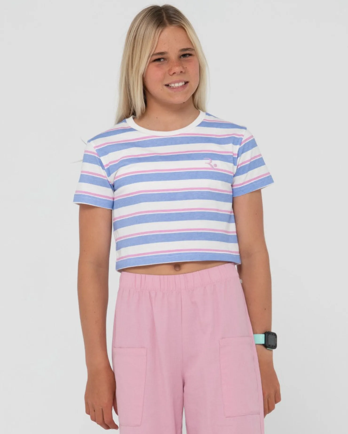 Kids Rusty Camila Stripe Cropped Teee Girls