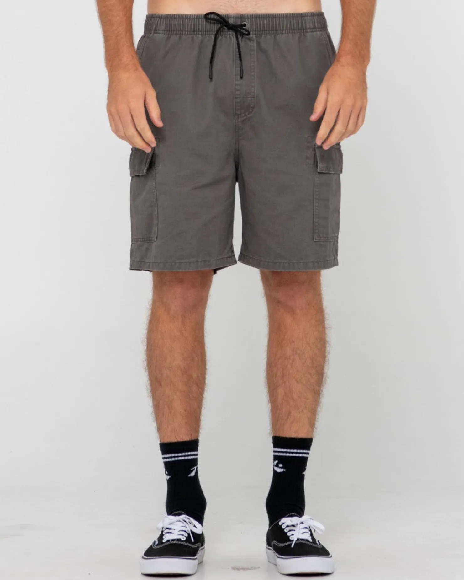 Mens Rusty Camper Vintage Wash Cargo Elastic Short