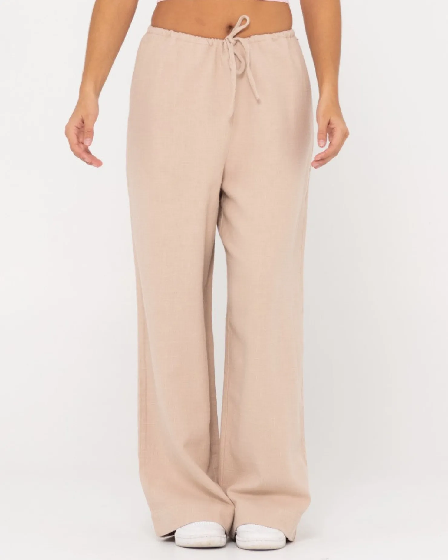 Womens Rusty Carolina High Waisted Relaxed Fit Linen Pant