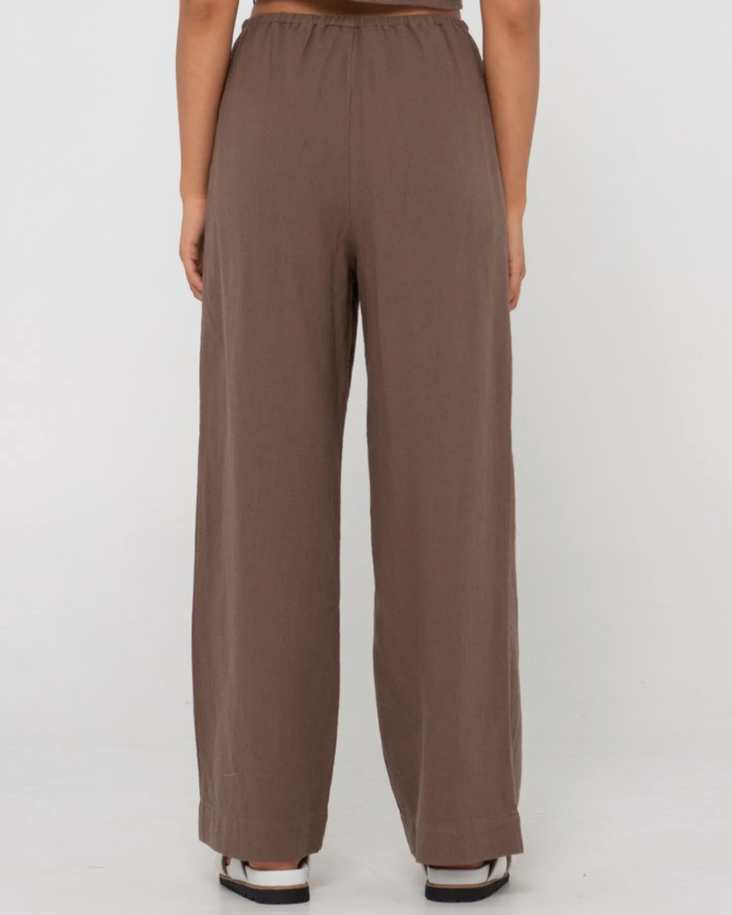 Womens Rusty Carolina High Waisted Relaxed Fit Linen Pant