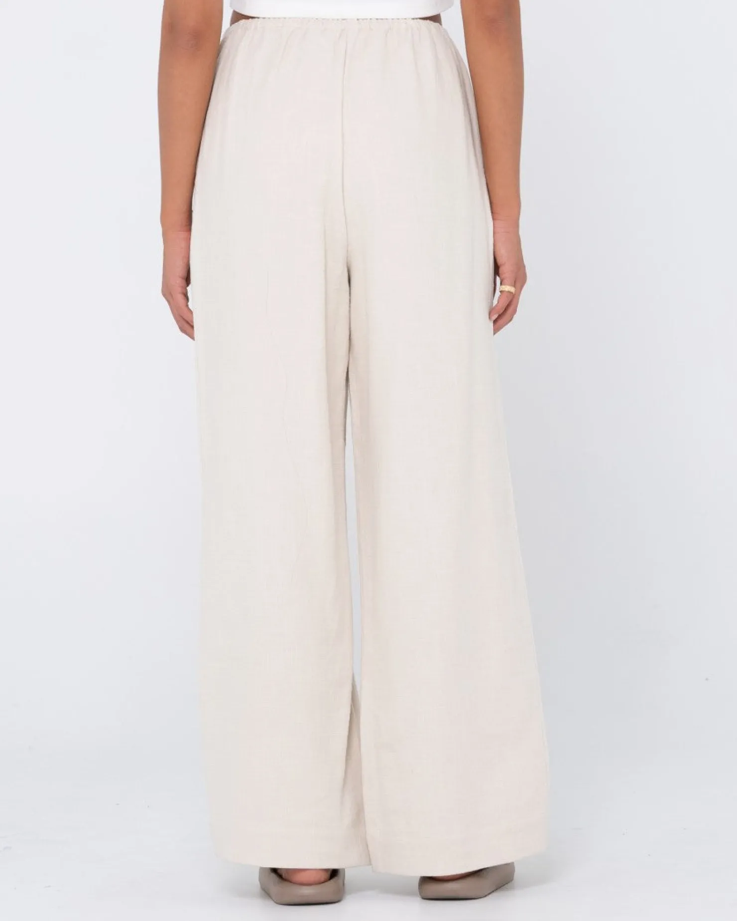 Womens Rusty Carolina High Waisted Relaxed Fit Linen Pant