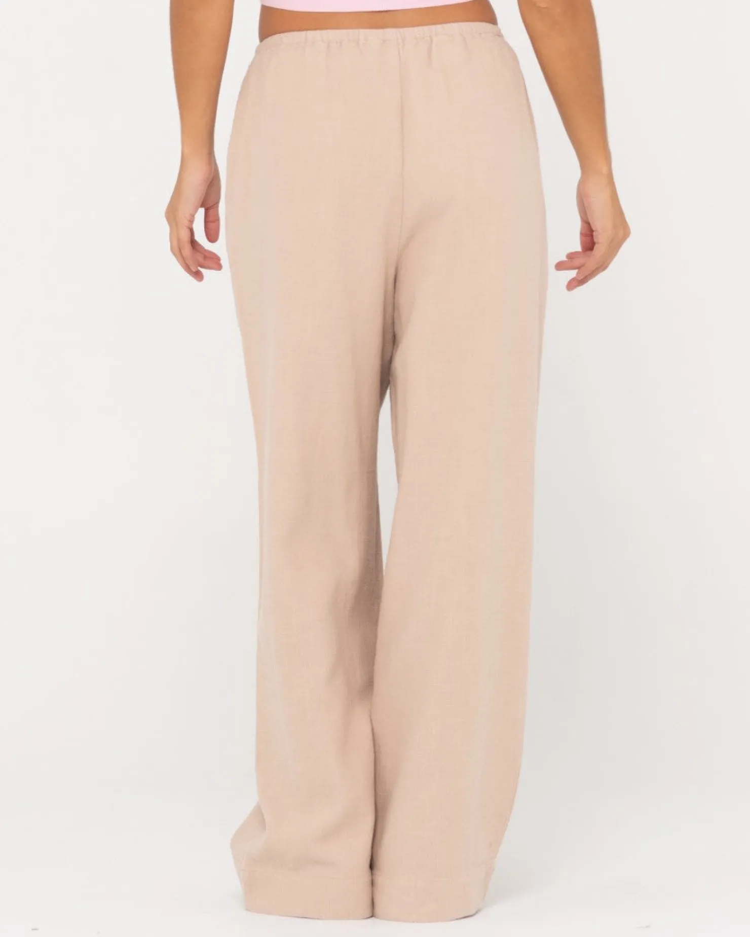 Womens Rusty Carolina High Waisted Relaxed Fit Linen Pant