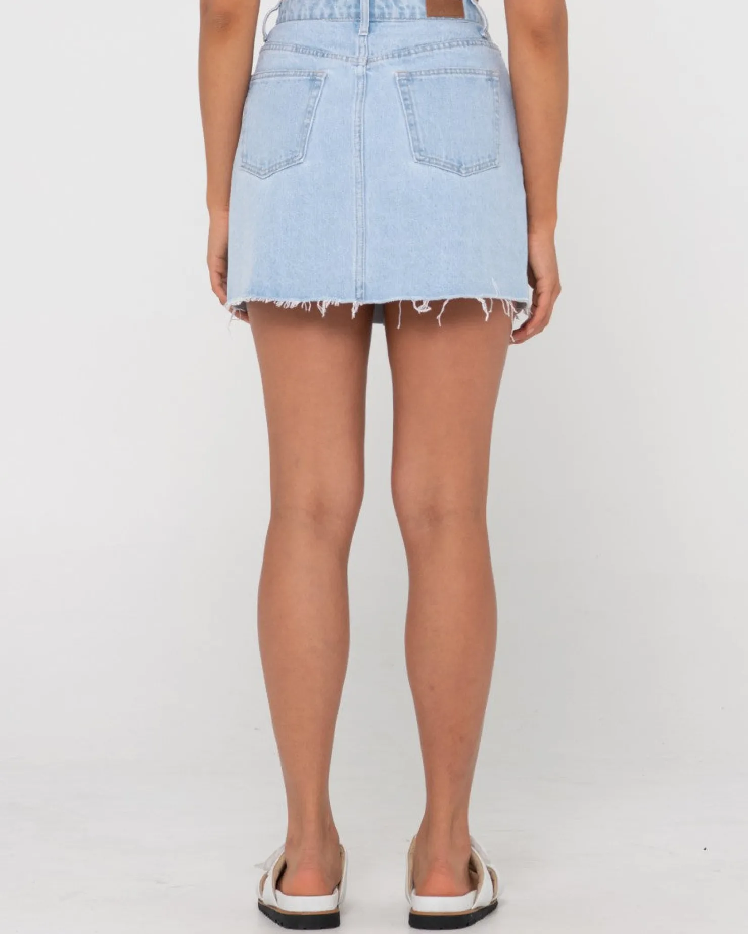 Womens Rusty Celeste High Waisted Frayed Denim Skirt