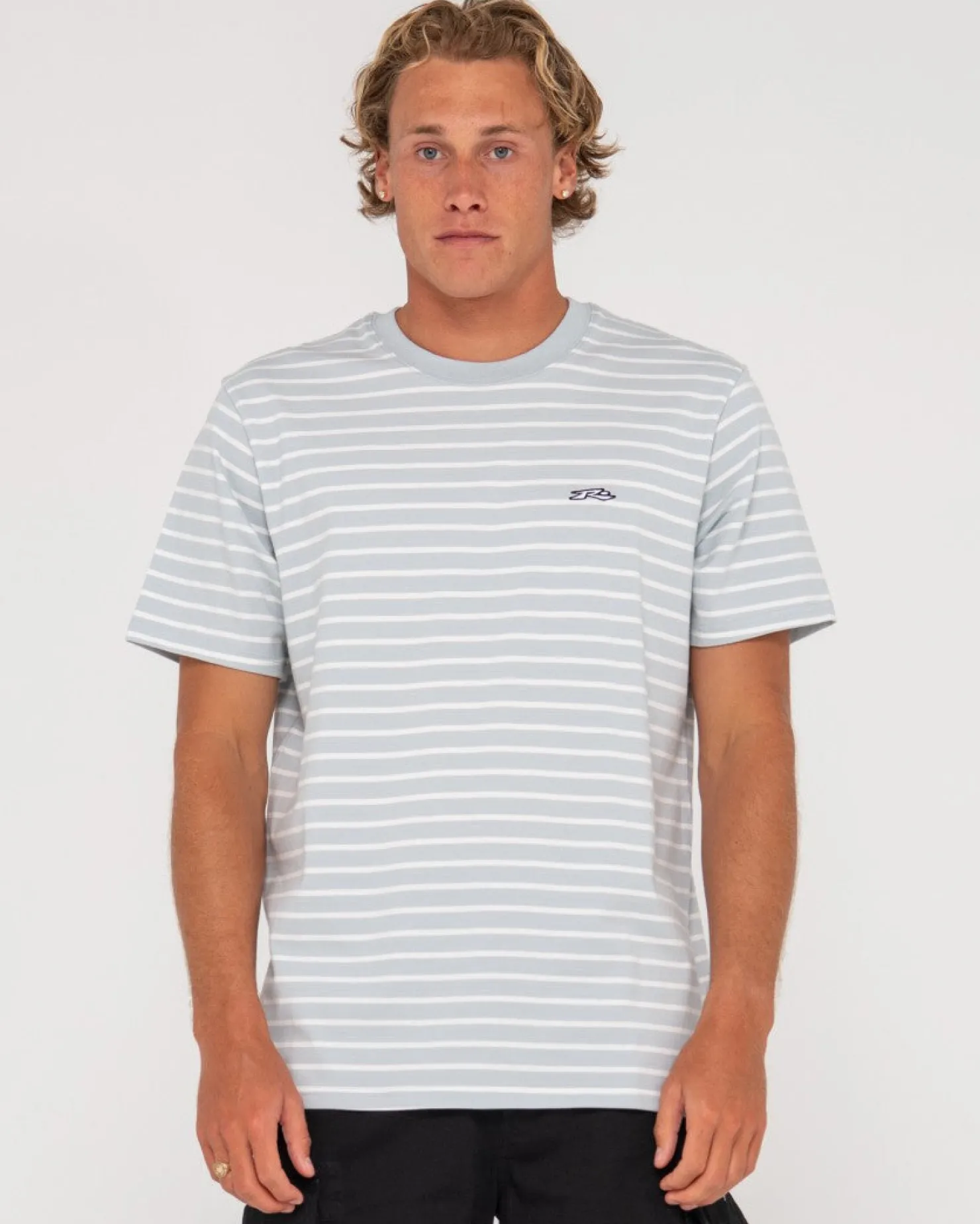 Mens Rusty Changing Lanes Short Sleeve Stripe Tee