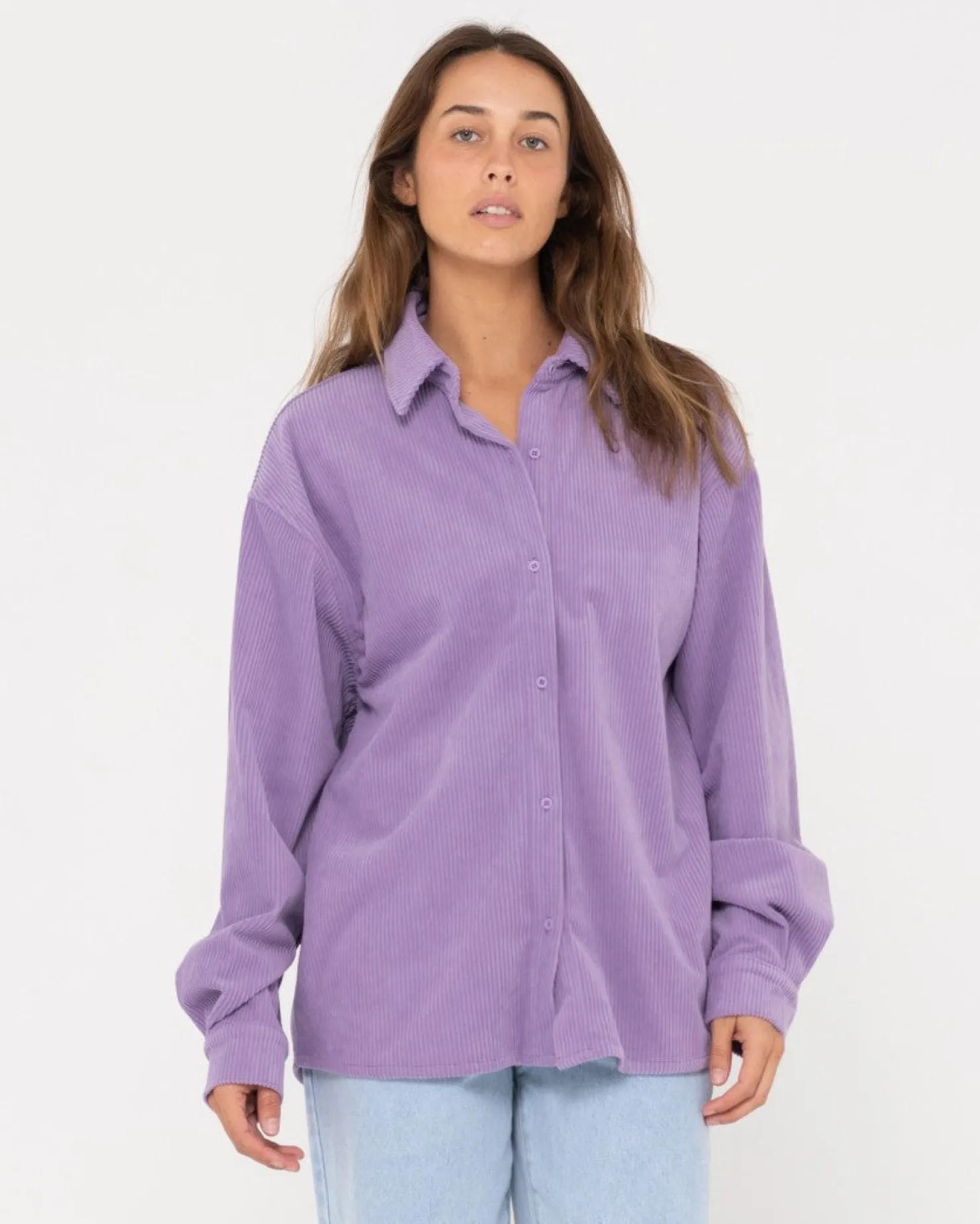 Womens Rusty Chelsea Oversized Cord Shirt