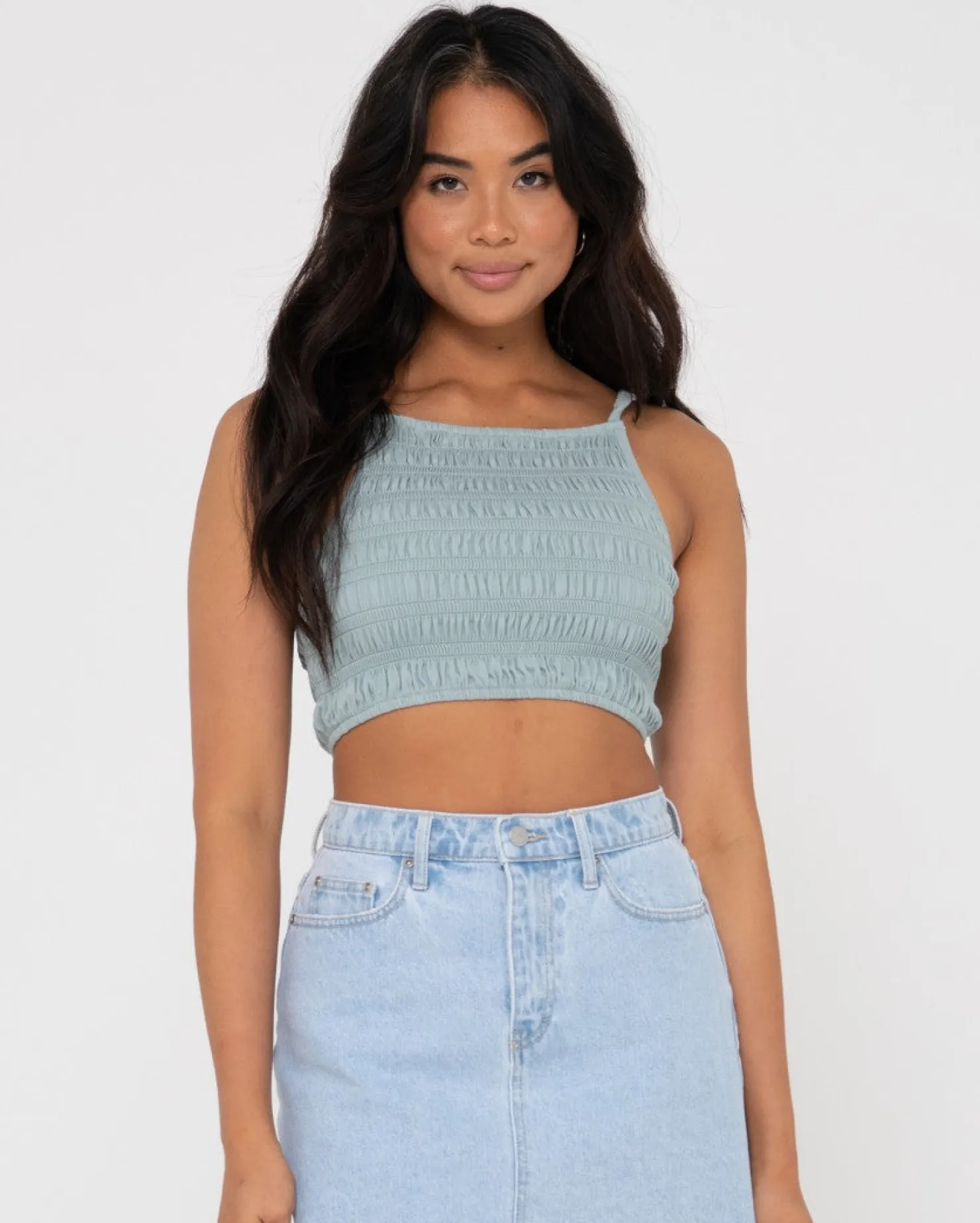 Womens Rusty Danielle Shirring Crop Top