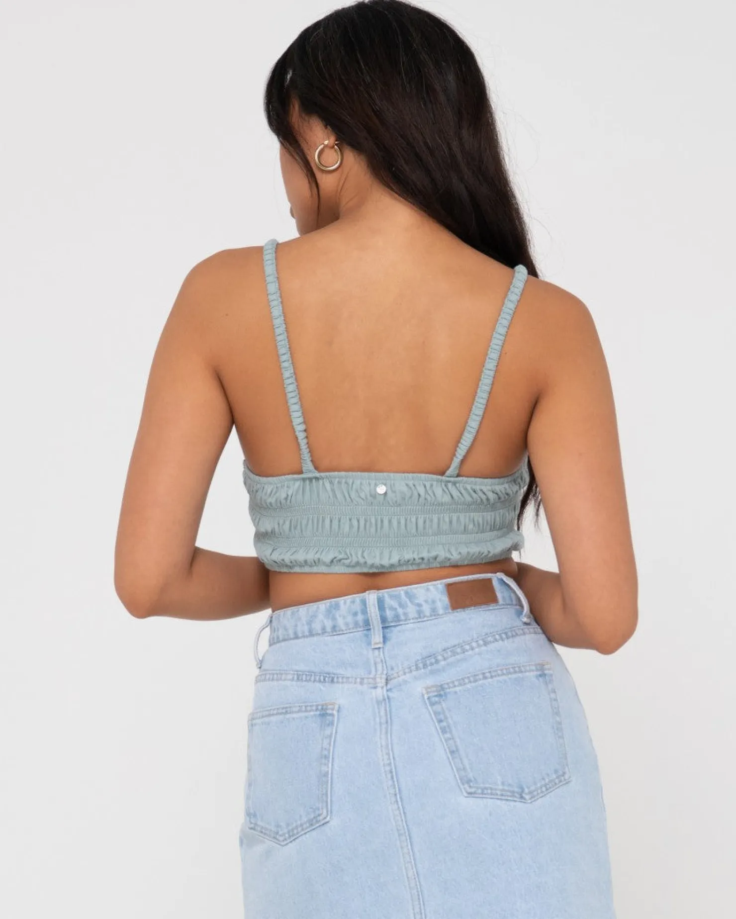 Womens Rusty Danielle Shirring Crop Top