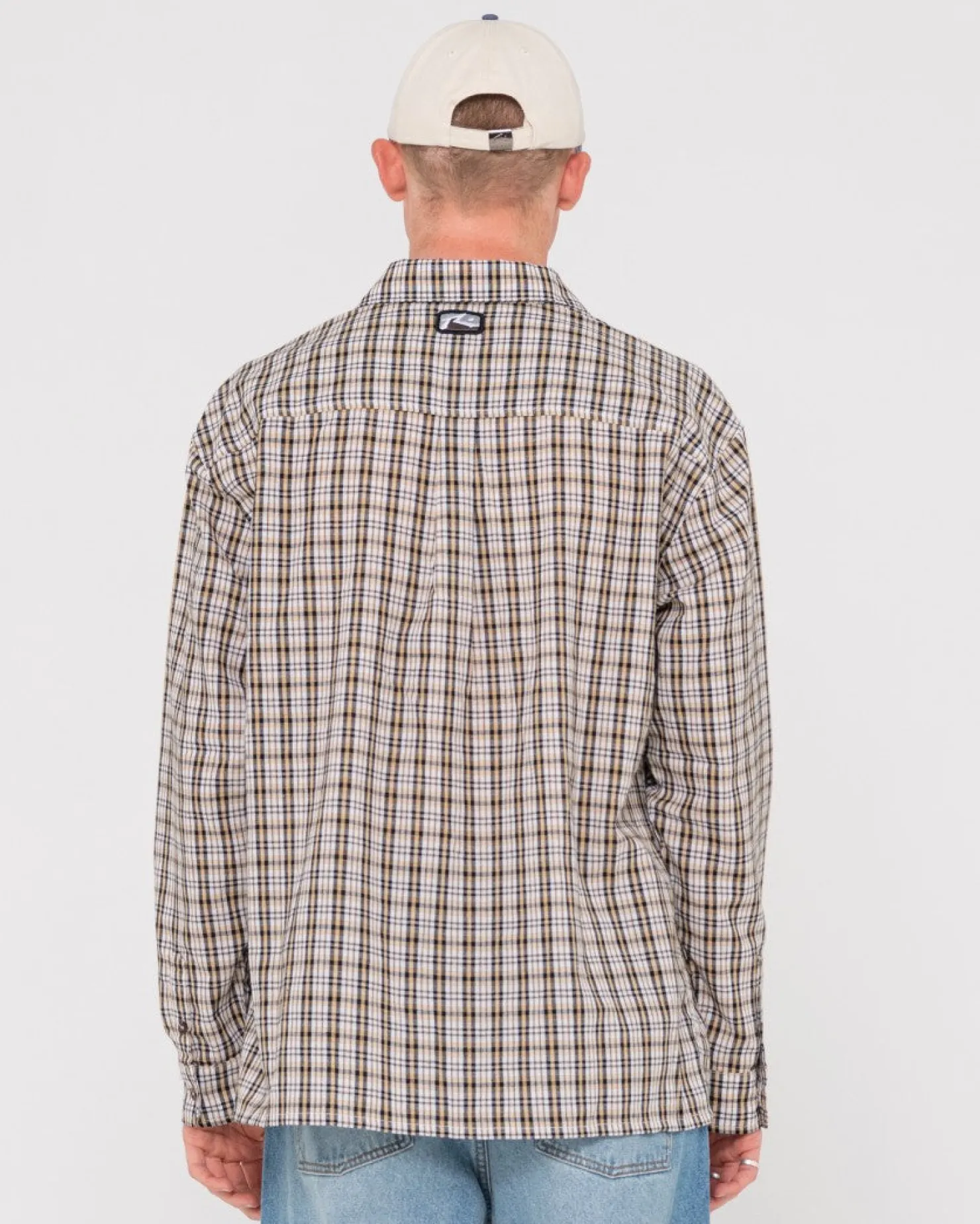 Mens Rusty Datsun Relaxed Check Long Sleeve Shirt