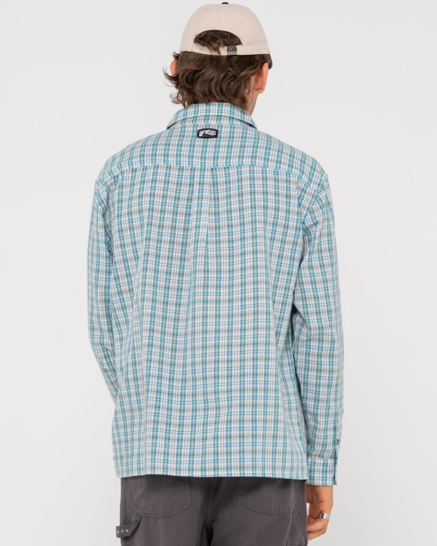 Mens Rusty Datsun Relaxed Check Long Sleeve Shirt