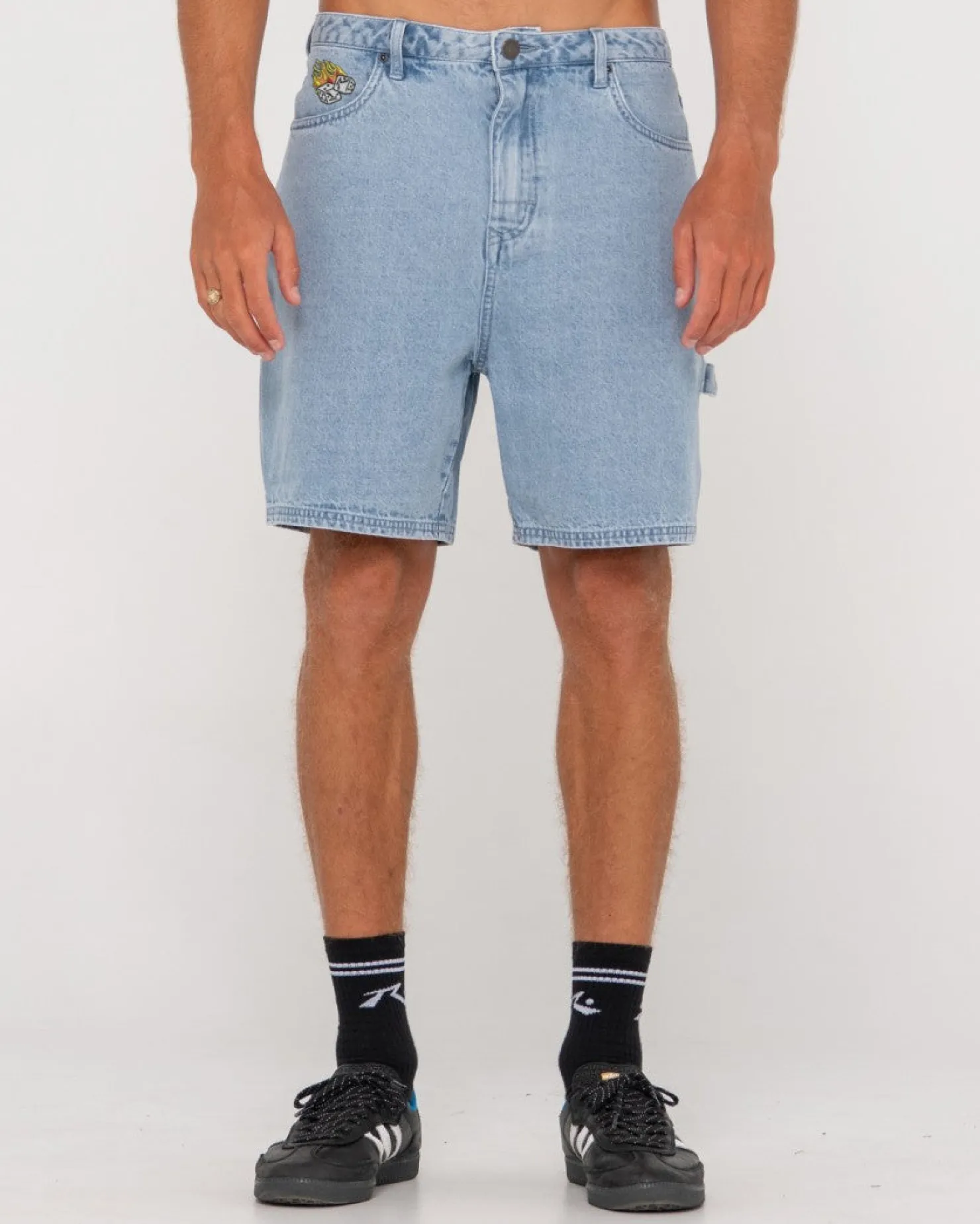 Mens Rusty Dungaree Denim Relaxed Fit Walkshort