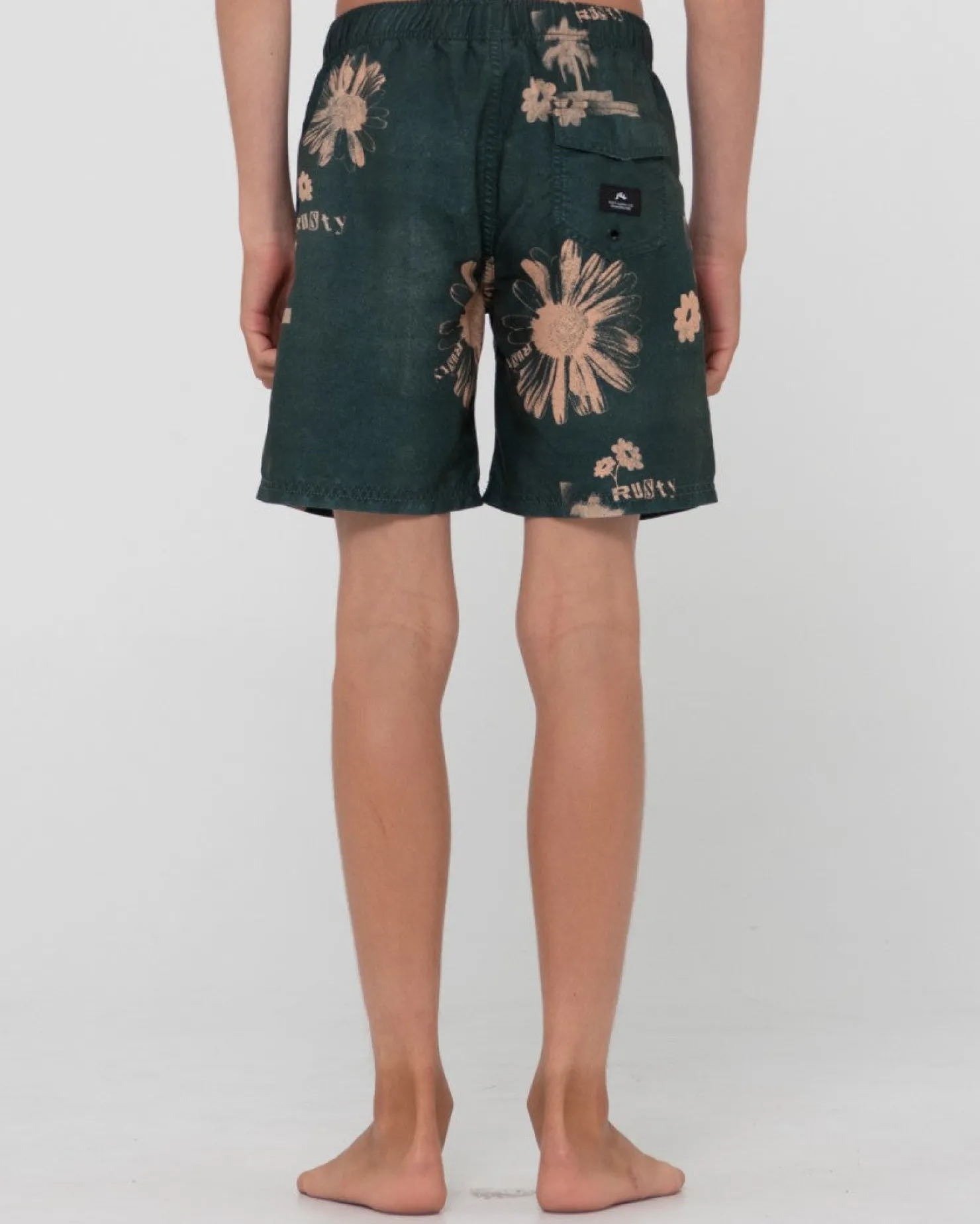 Kids Rusty Electric Sax Printed Elastic Boardshort Boys