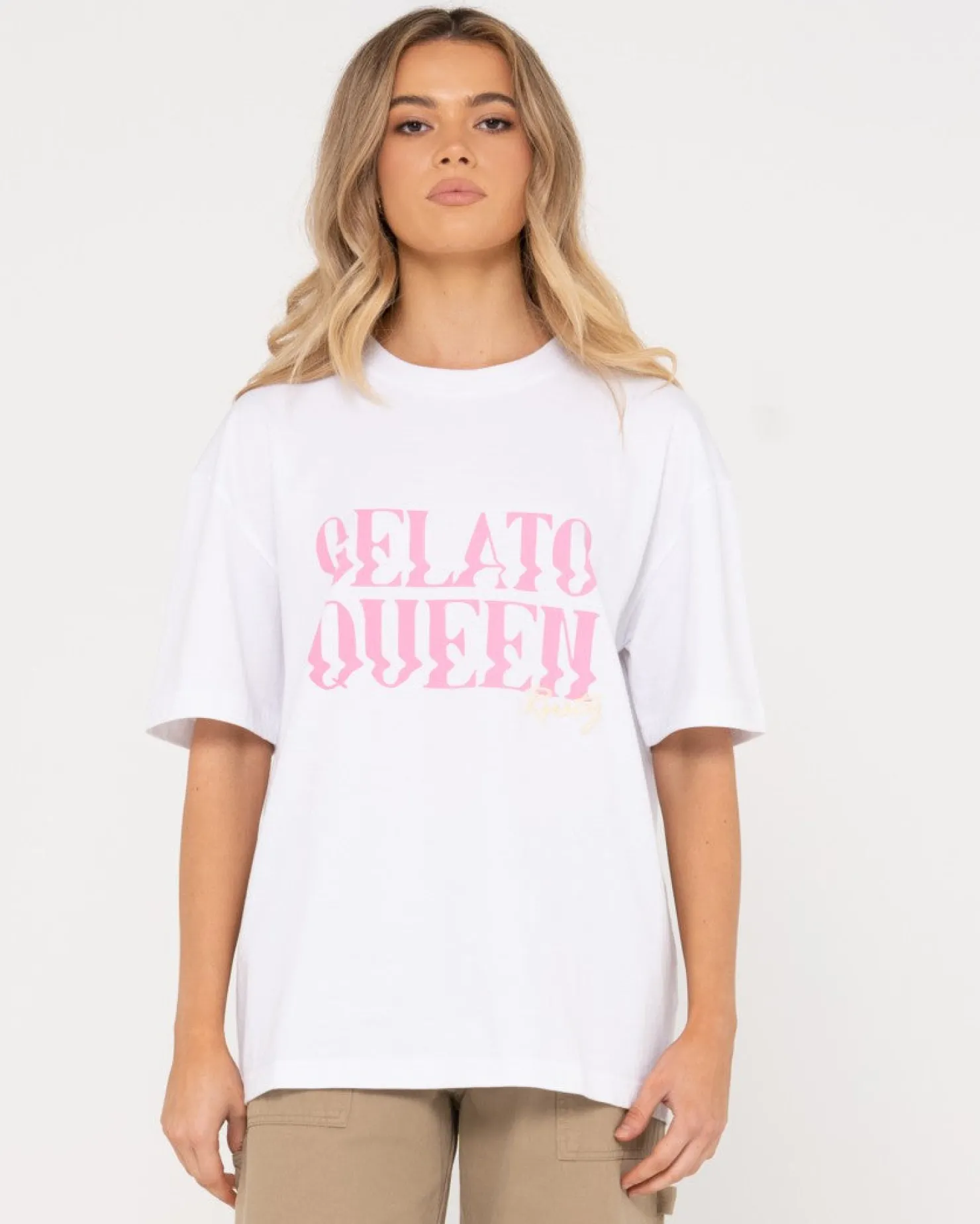 Womens Rusty Gelato Queen Organic Cotton Oversize Tee