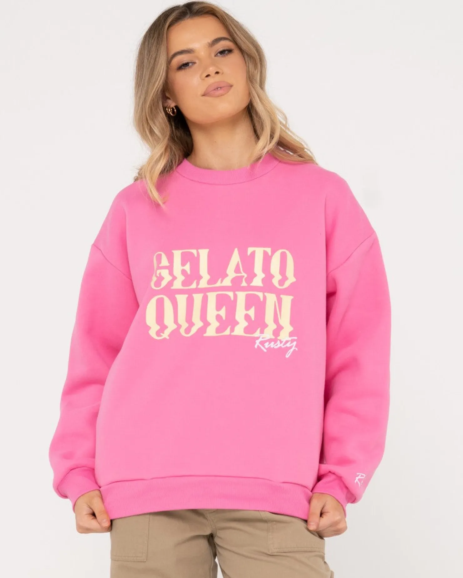 Womens Rusty Gelato Queen Oversize Crew Fleece