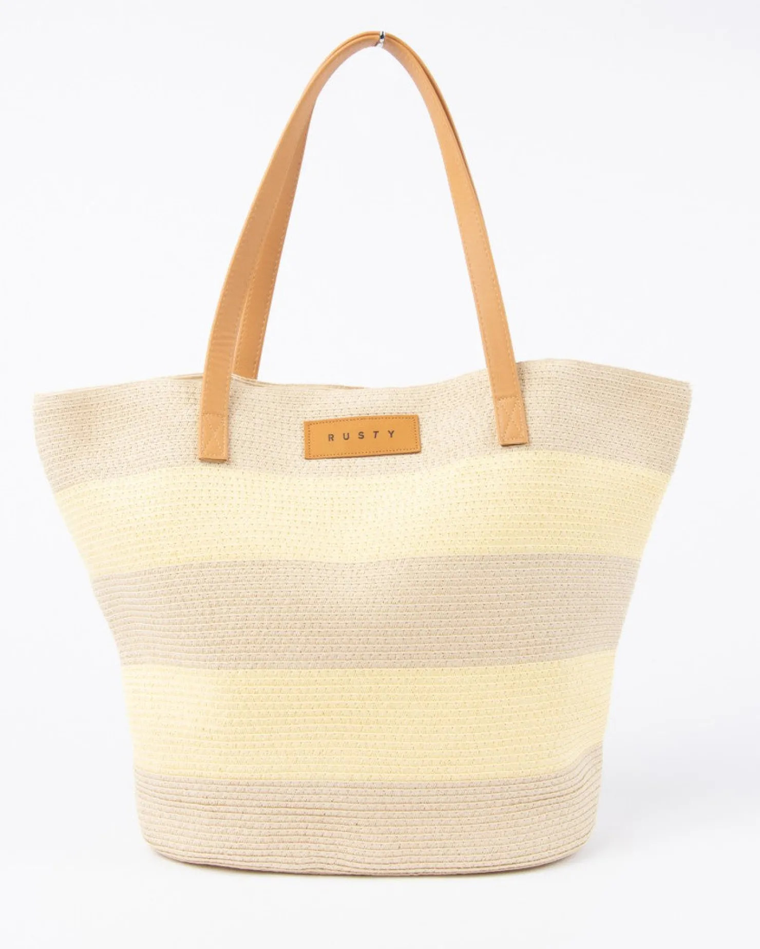 Womens Rusty Hailey Striped Straw Beach Bag