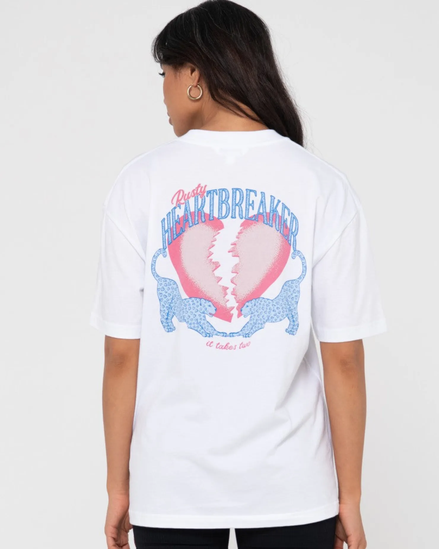 Womens Rusty Heartbreaker Oversize Graphic Tee