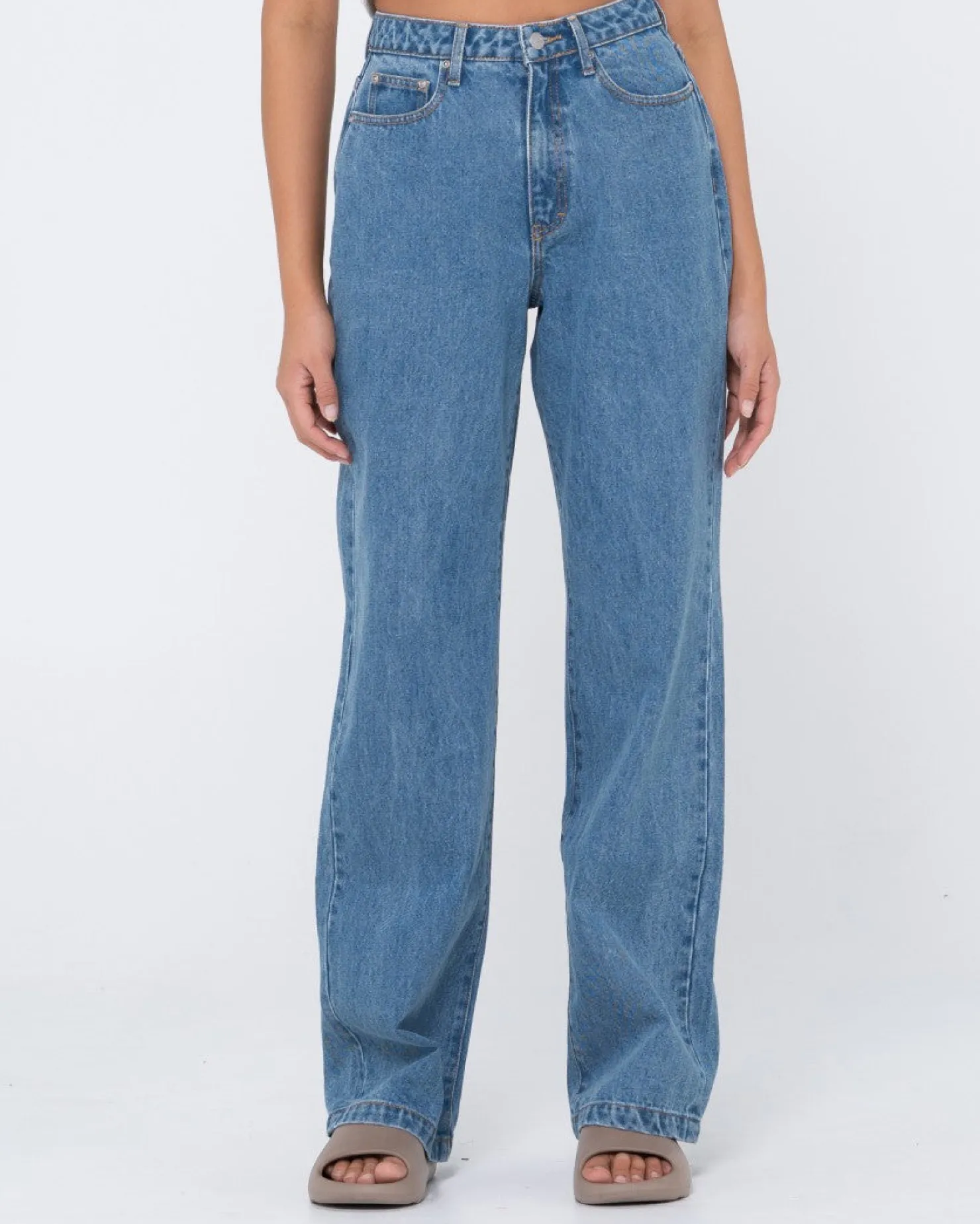 Womens Rusty High Waisted Baggy Jean