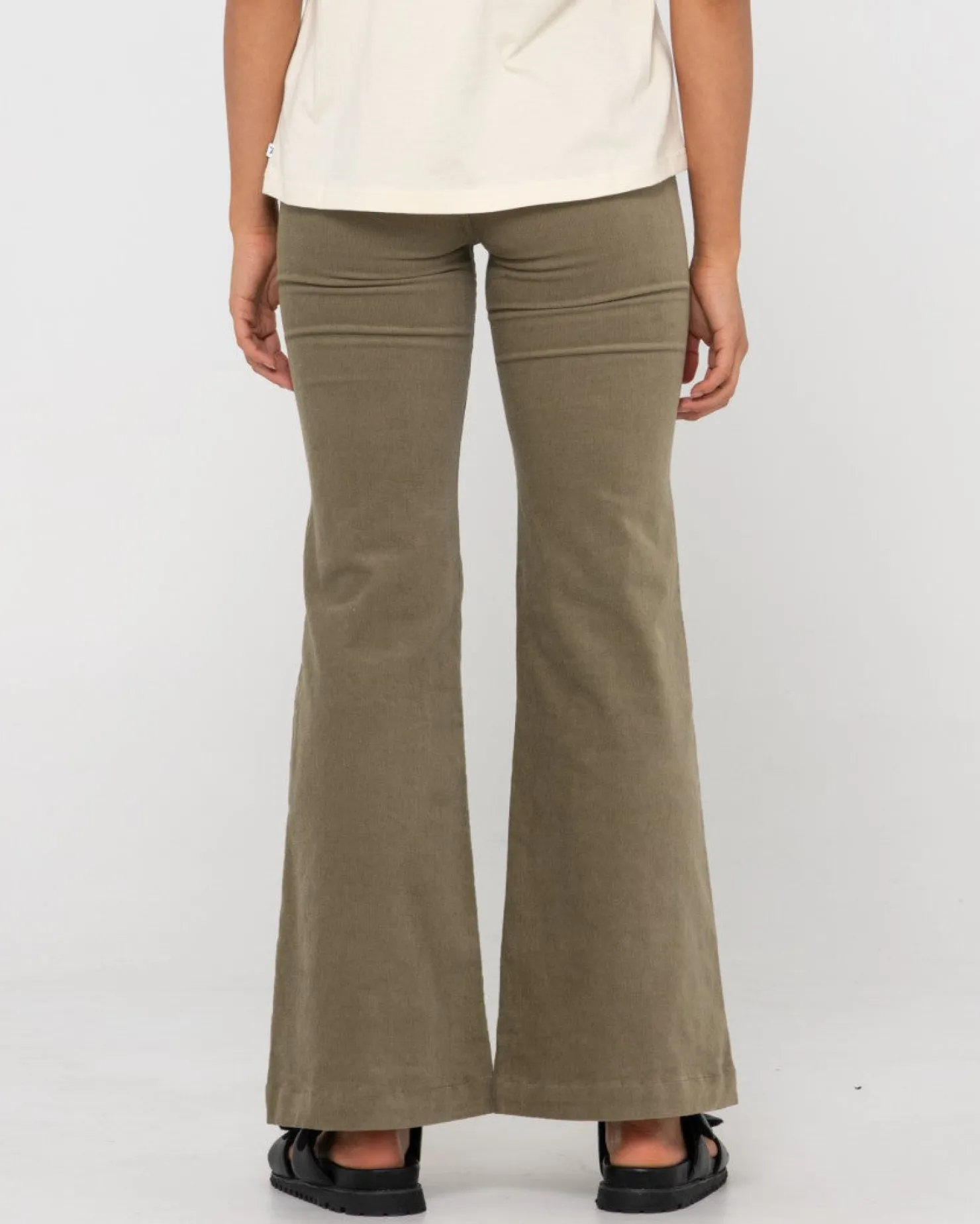 Womens Rusty High Waisted Flare Cord Pant