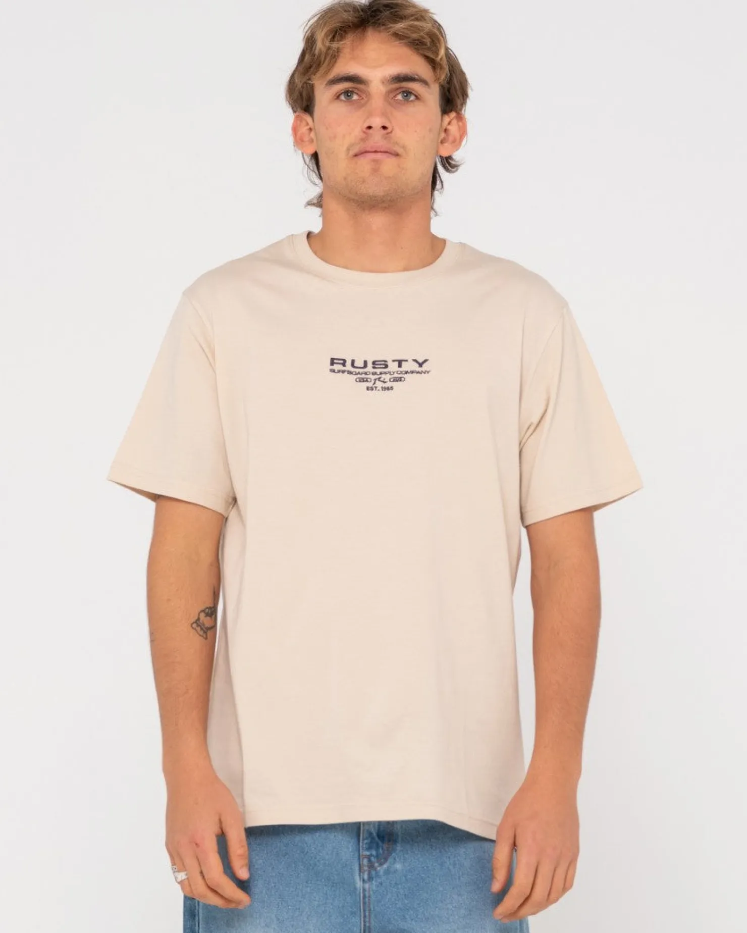 Mens Rusty Ho-Stack Embroidered Short Sleeve Tee