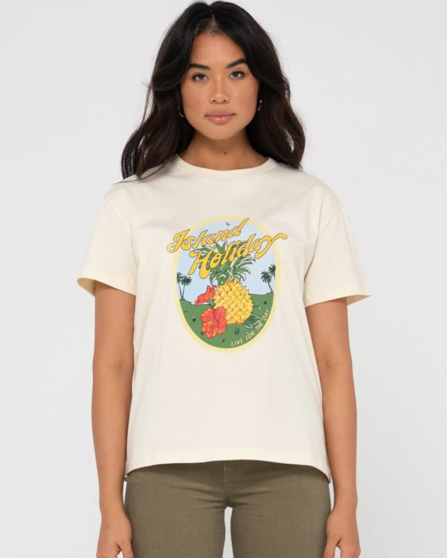 Womens Rusty Island Holiday Relaxed Graphic Tee