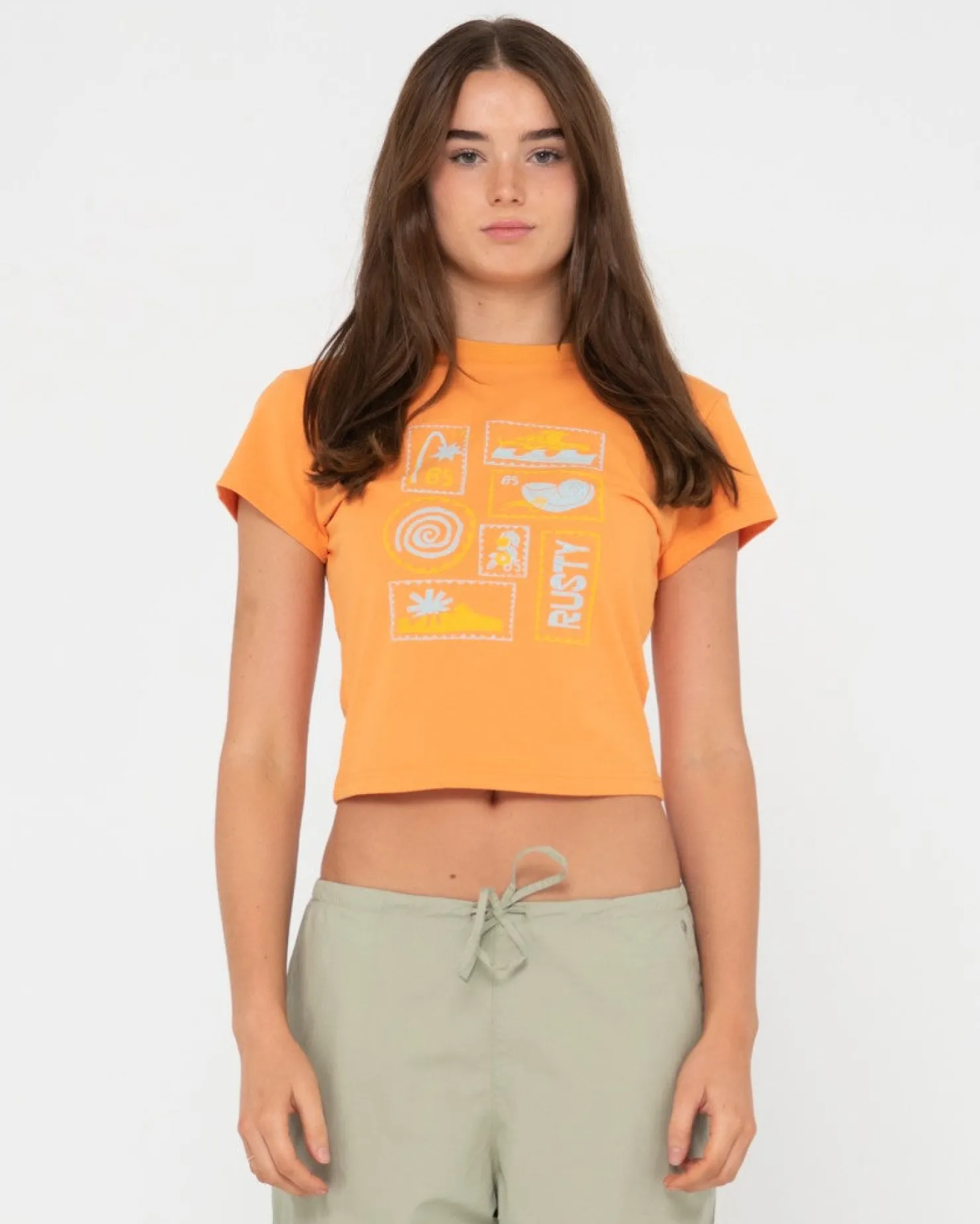 Womens Rusty Le Sol Skimmer Graphic Baby Tee