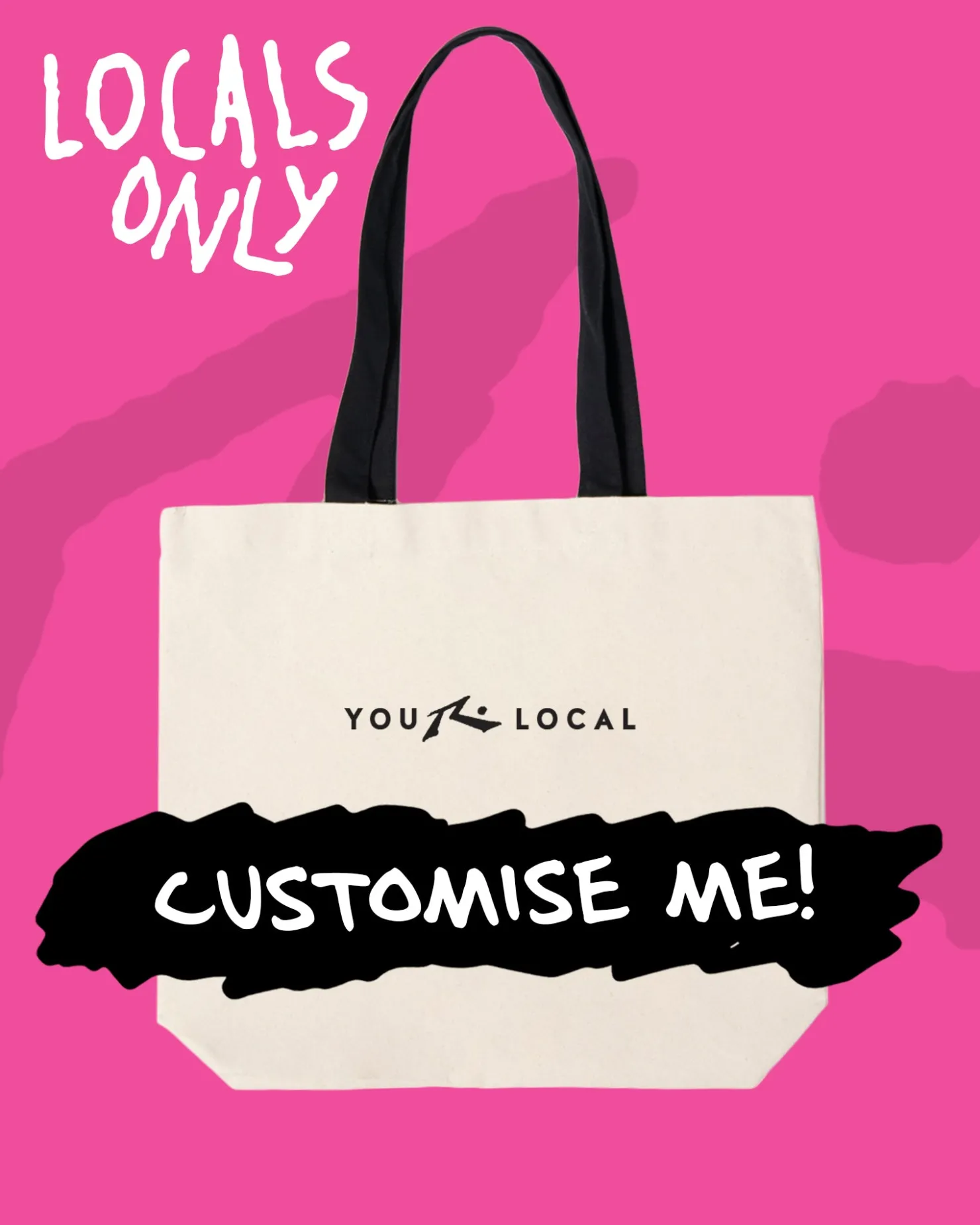 Womens Rusty Locals Only Custom Printed Tote Bag