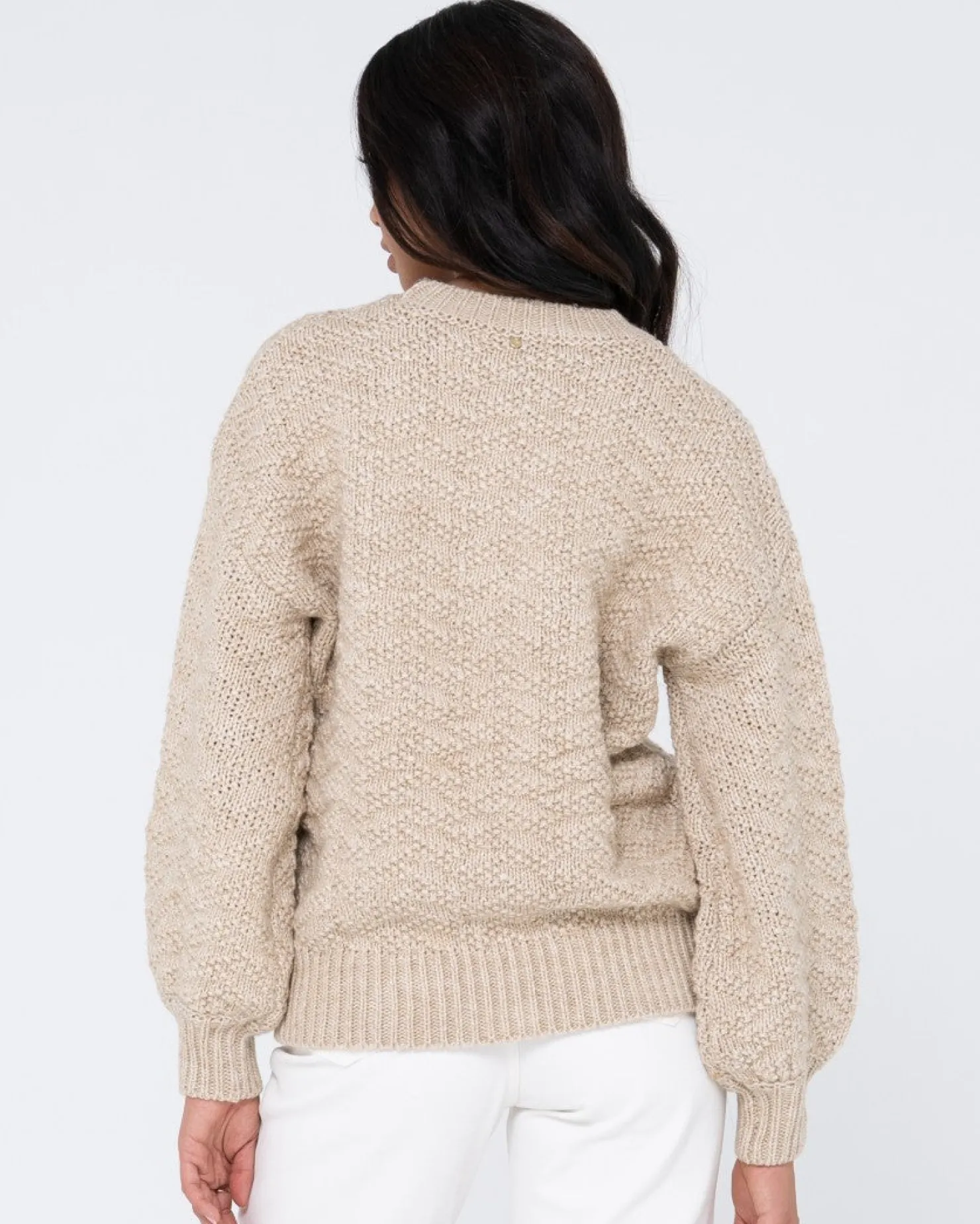 Womens Rusty Loulou Relaxed Chunky Crew Neck Knit