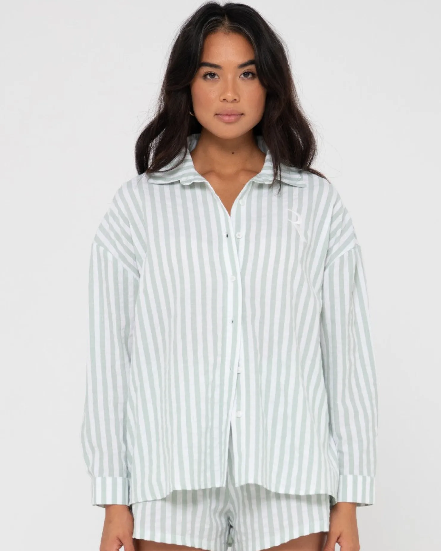 Womens Rusty Mackenzie Striped Oversized Shirt