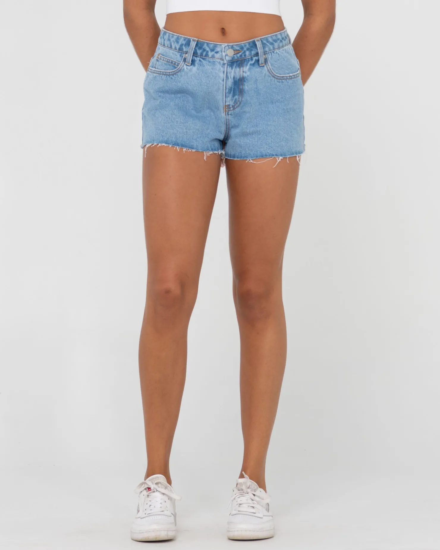 Womens Rusty Malta Low Rise Frayed Denim Short