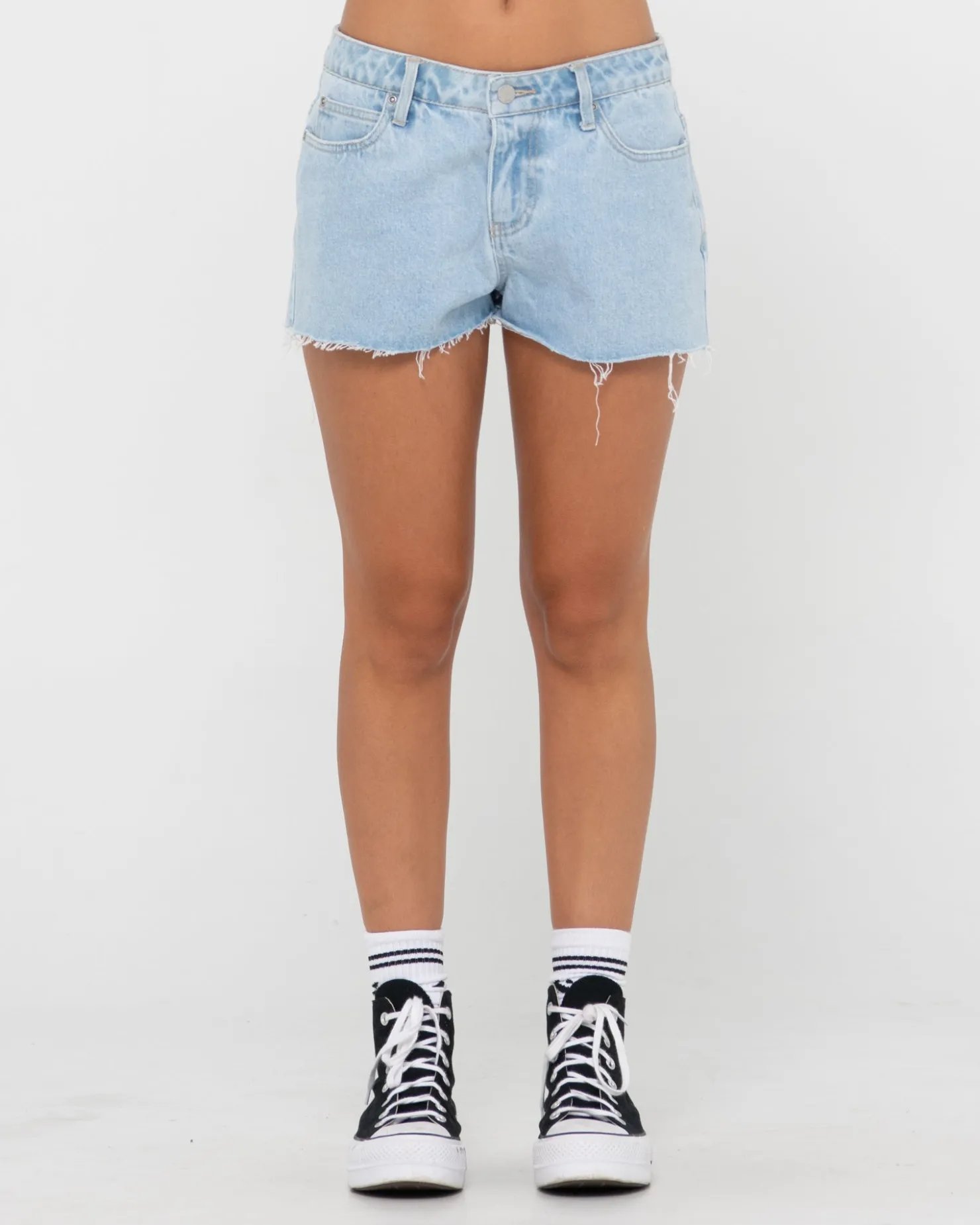 Womens Rusty Malta Low Rise Frayed Denim Short