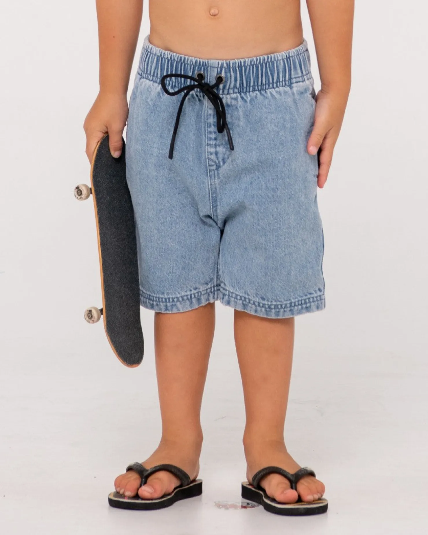 Kids Rusty Manila Folder Denim Elastic Short Runts