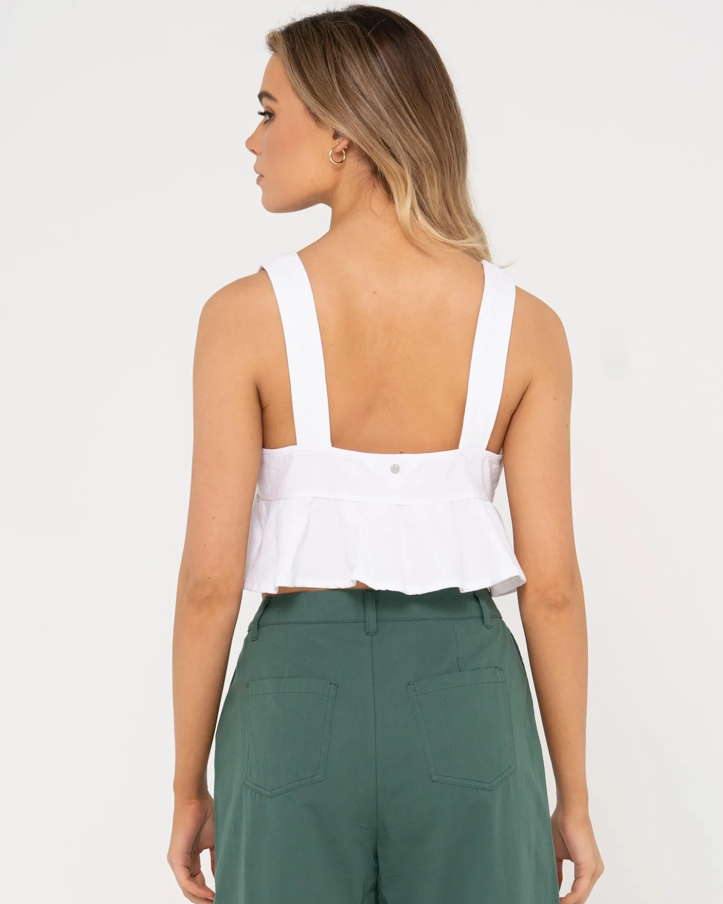 Womens Rusty Matilda Button Up Crop Top