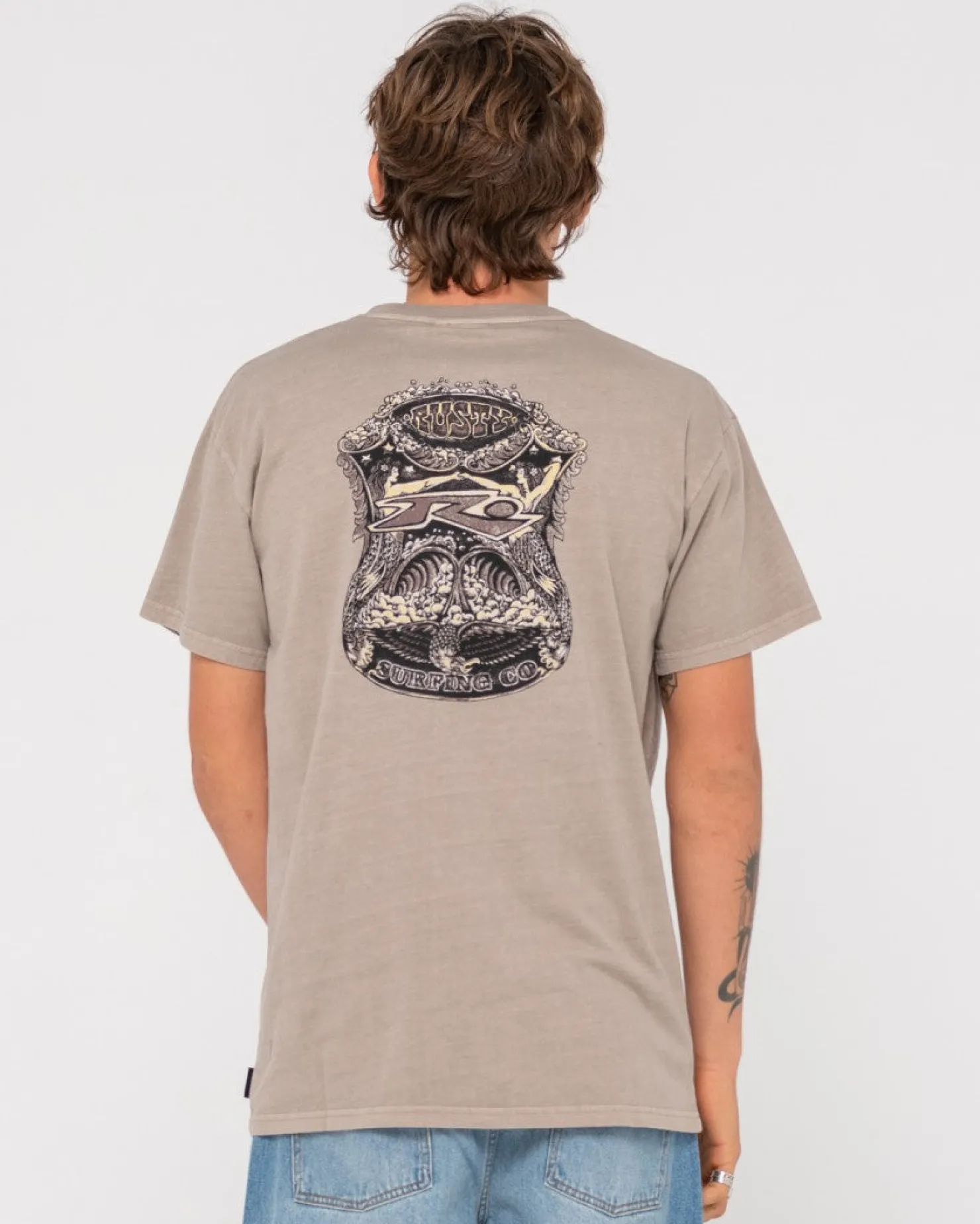 Mens Rusty Mer Man Short Sleeve Graphic Tee