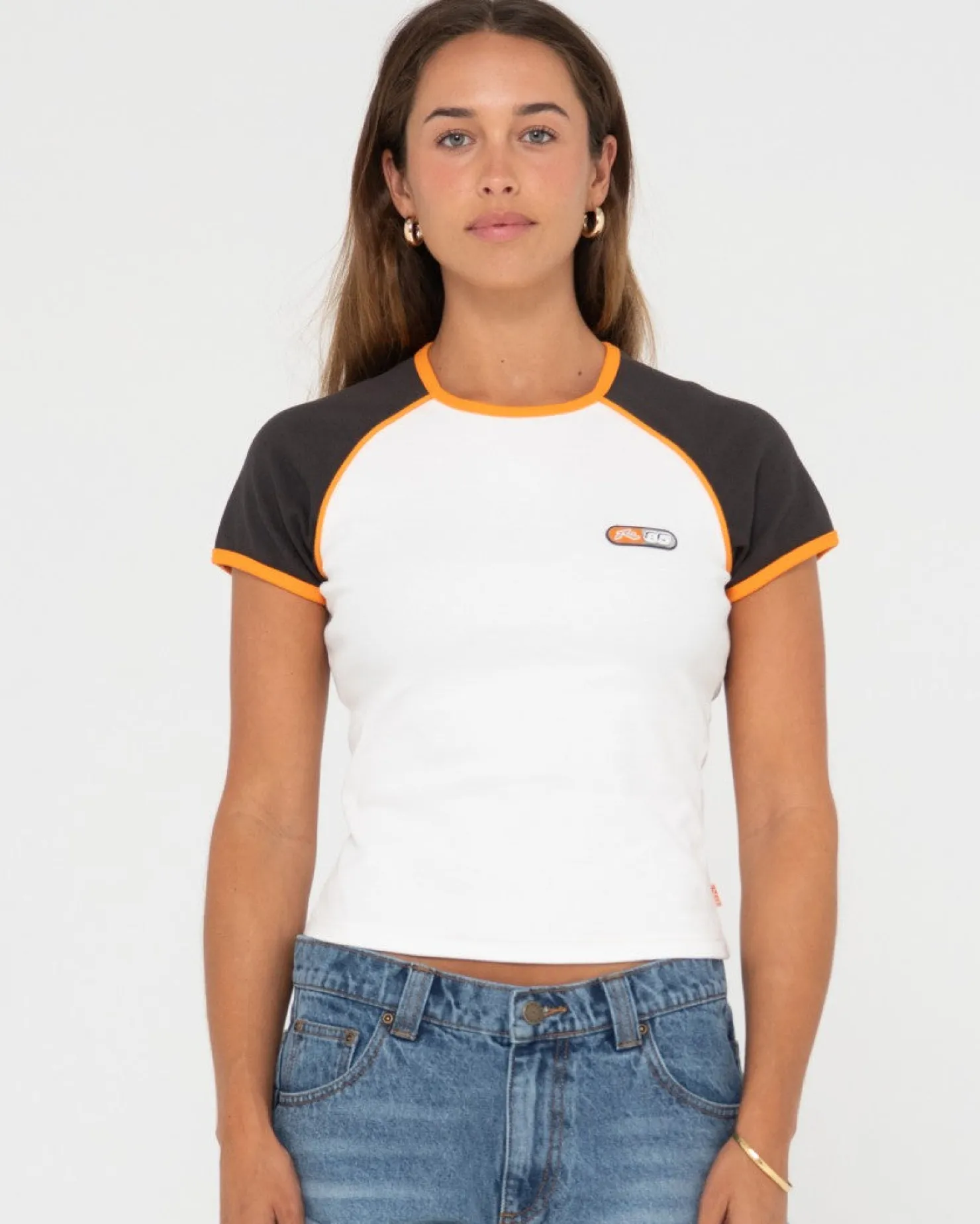 Womens Rusty Mojo Dojo Ribbed Raglan Tee