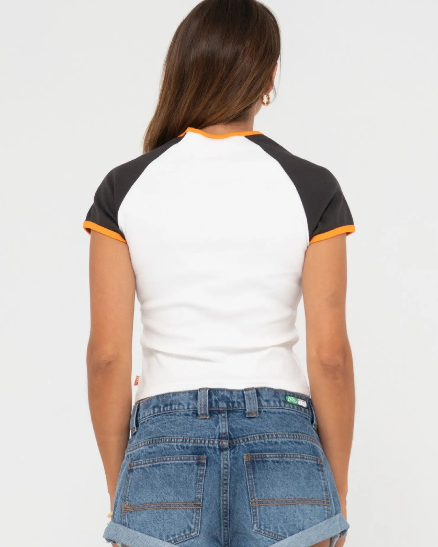 Womens Rusty Mojo Dojo Ribbed Raglan Tee