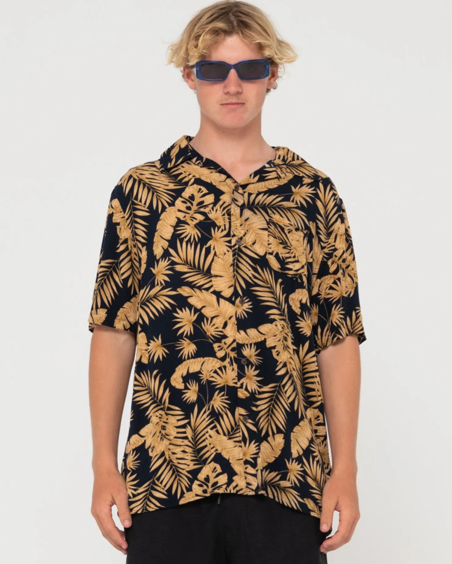 Mens Rusty Night Swim Short Sleeve Printed Shirt