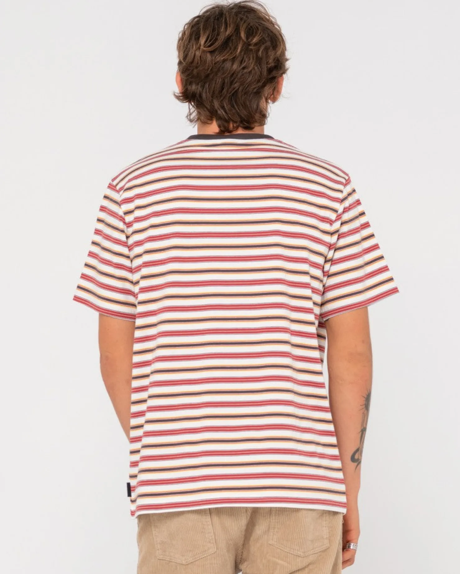 Mens Rusty Noble Short Sleeve Striped Tee