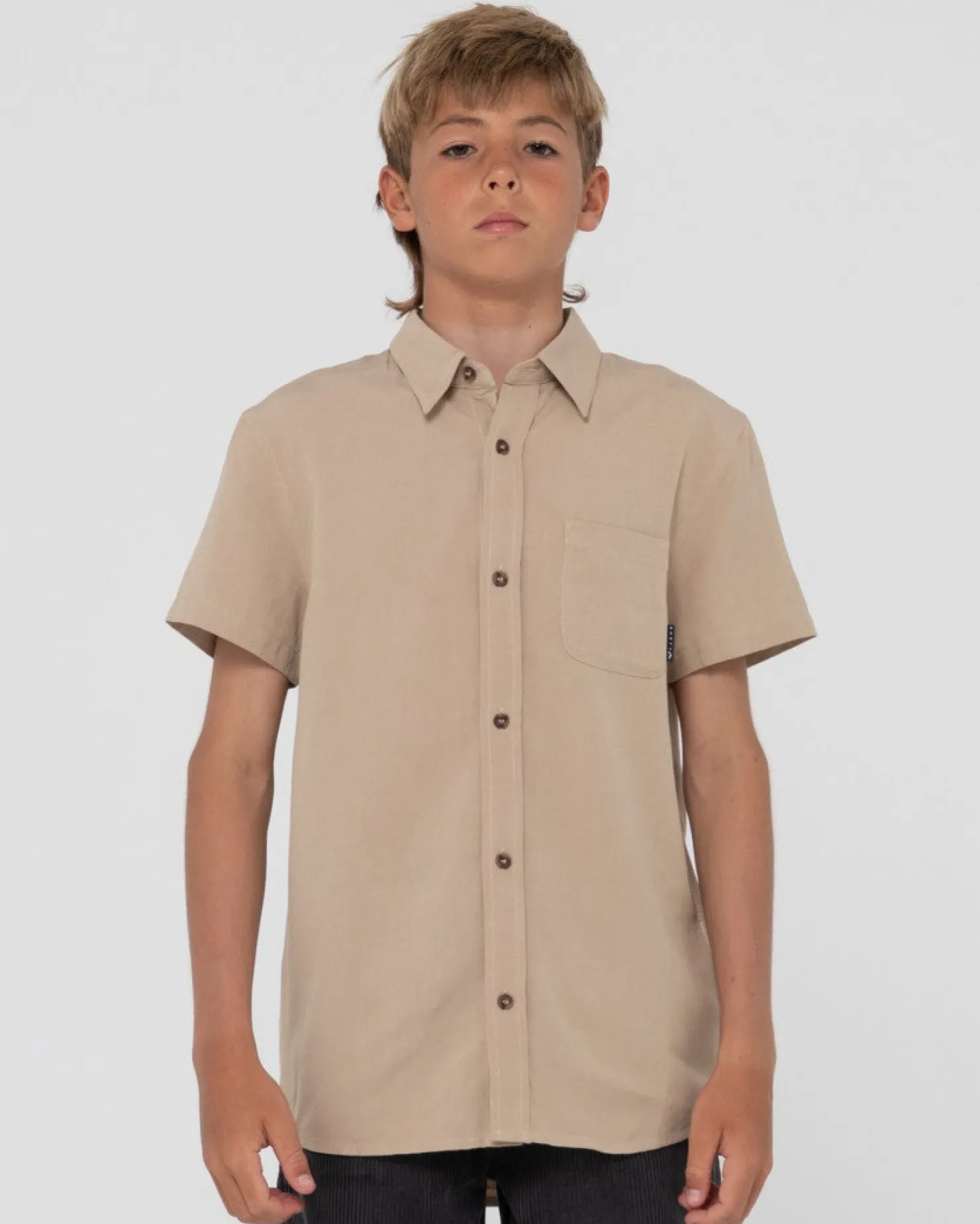 Kids Rusty Overtone Short Sleeve Linen Shirt Boys