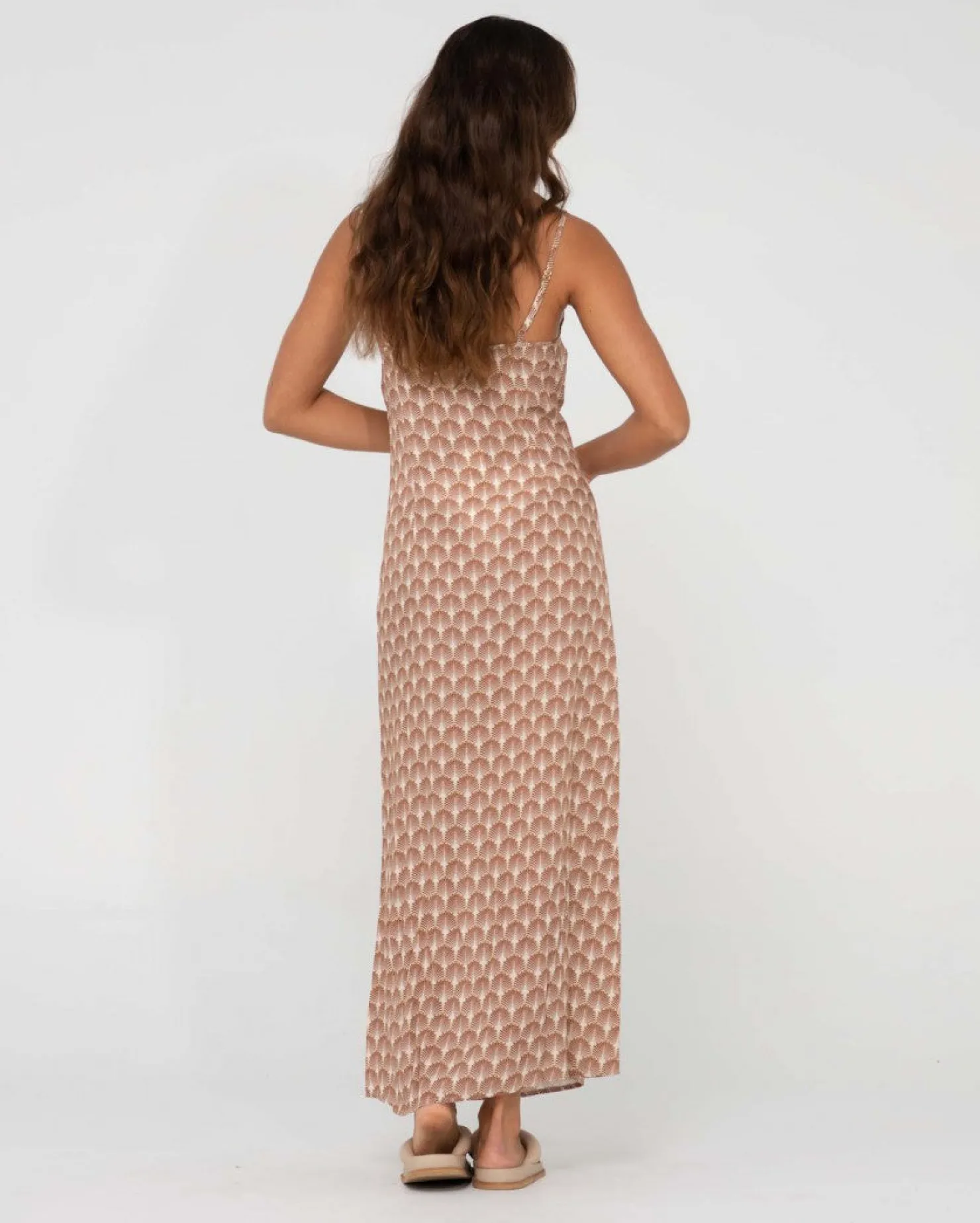 Womens Rusty Panama Printed Cut Out Maxi Dress