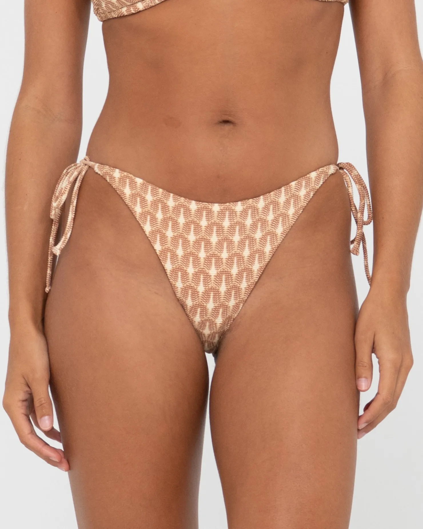 Womens Rusty Panama Printed Midi Side Tie Bikini Bottom