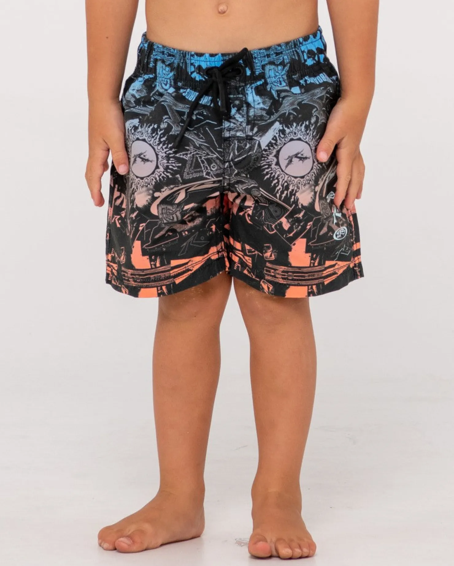 Kids Rusty Paste Up Printed Elastic Boardshort Runts