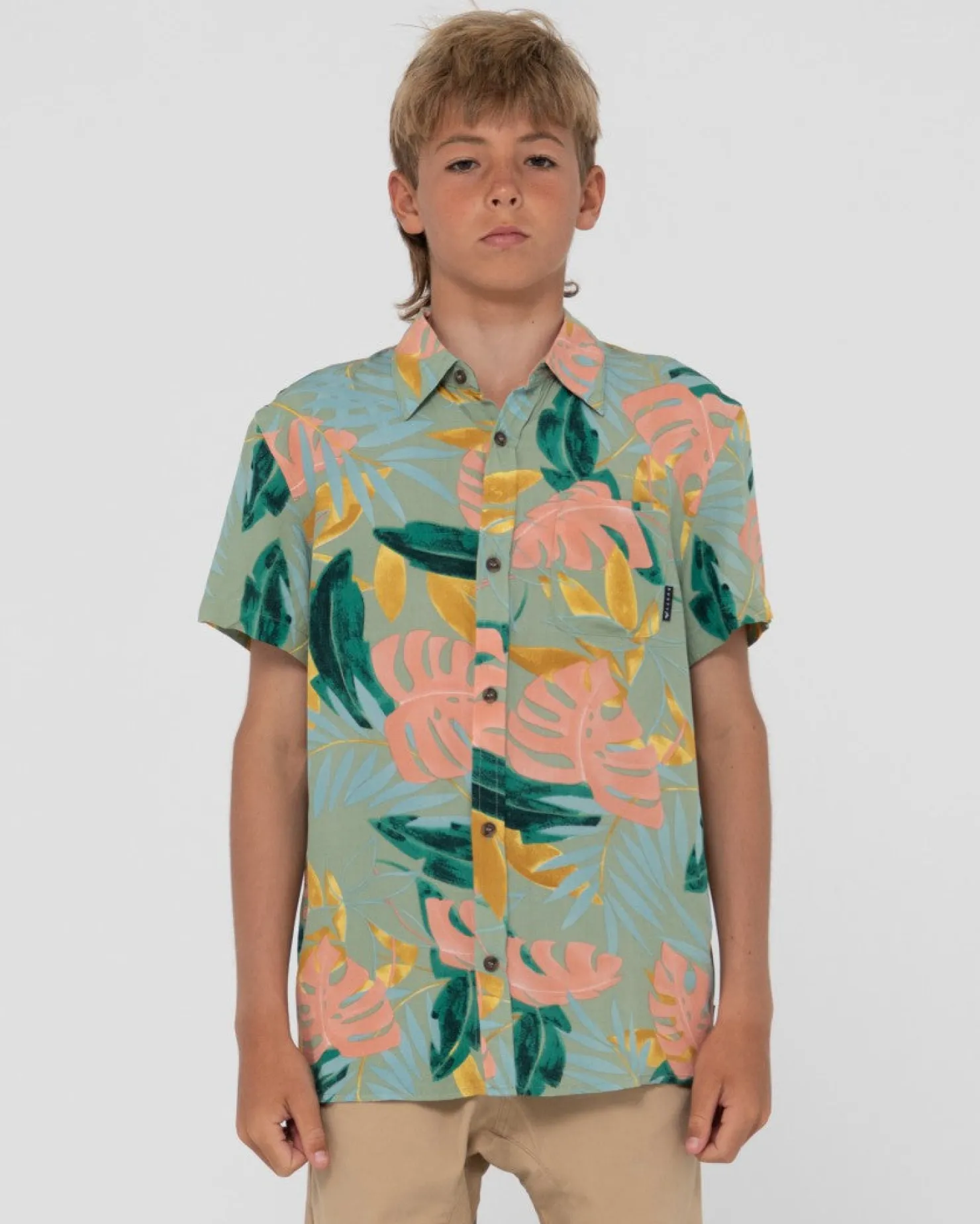 Kids Rusty Pastel Paradise Short Sleeve Shirt Boys