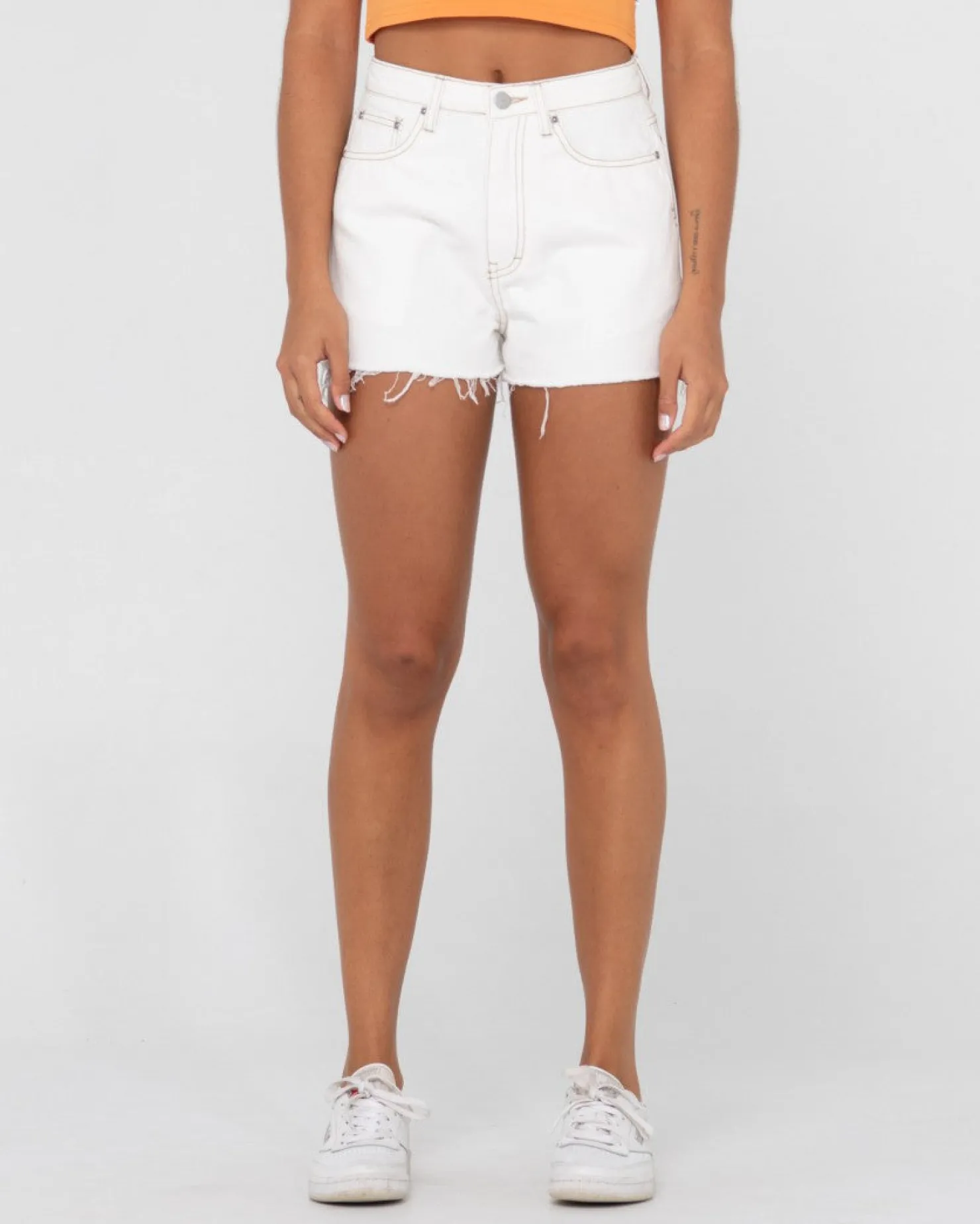 Womens Rusty Penny Kick Flare High Waisted Denim Short