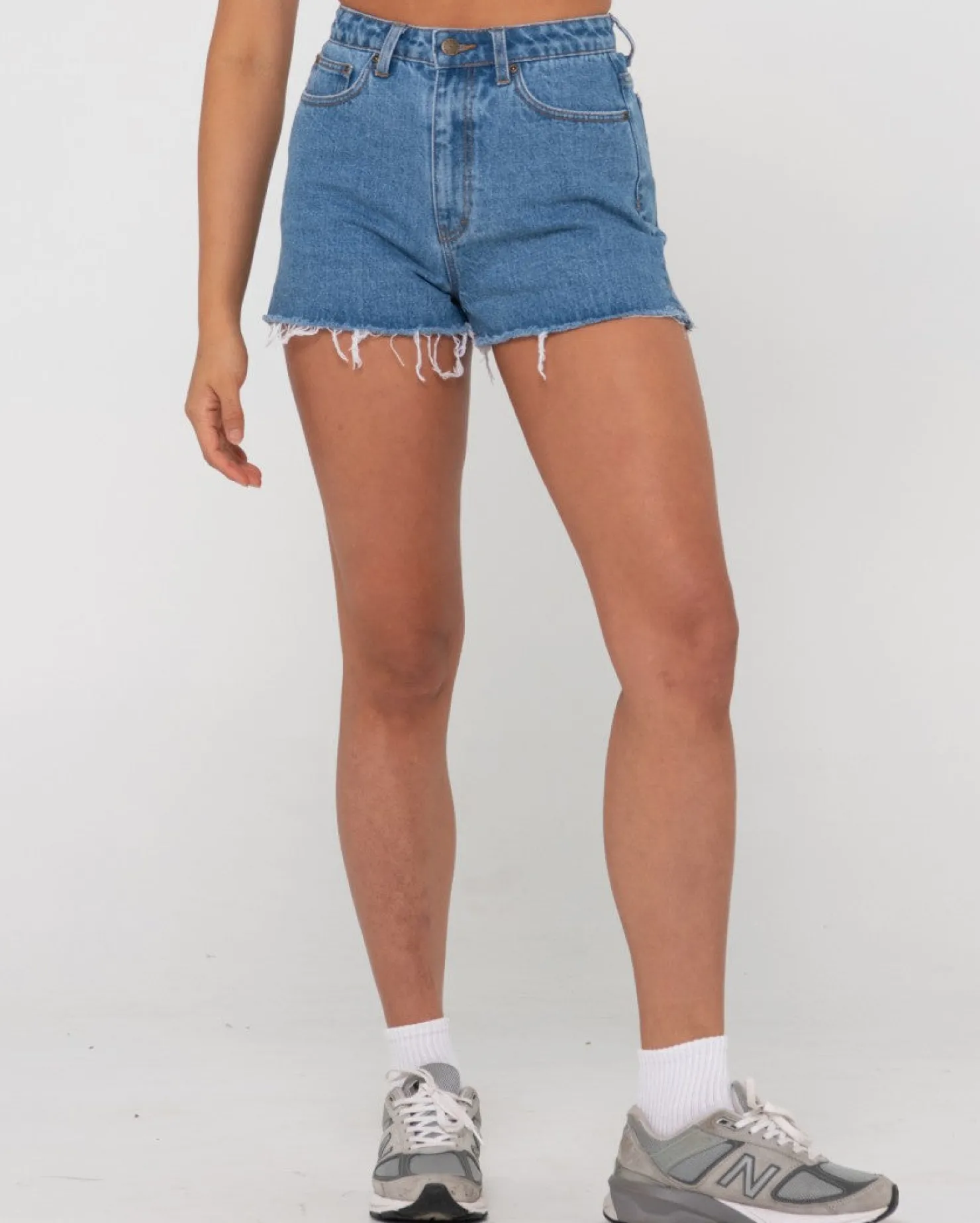 Womens Rusty Penny Kick Flare High Waisted Denim Short