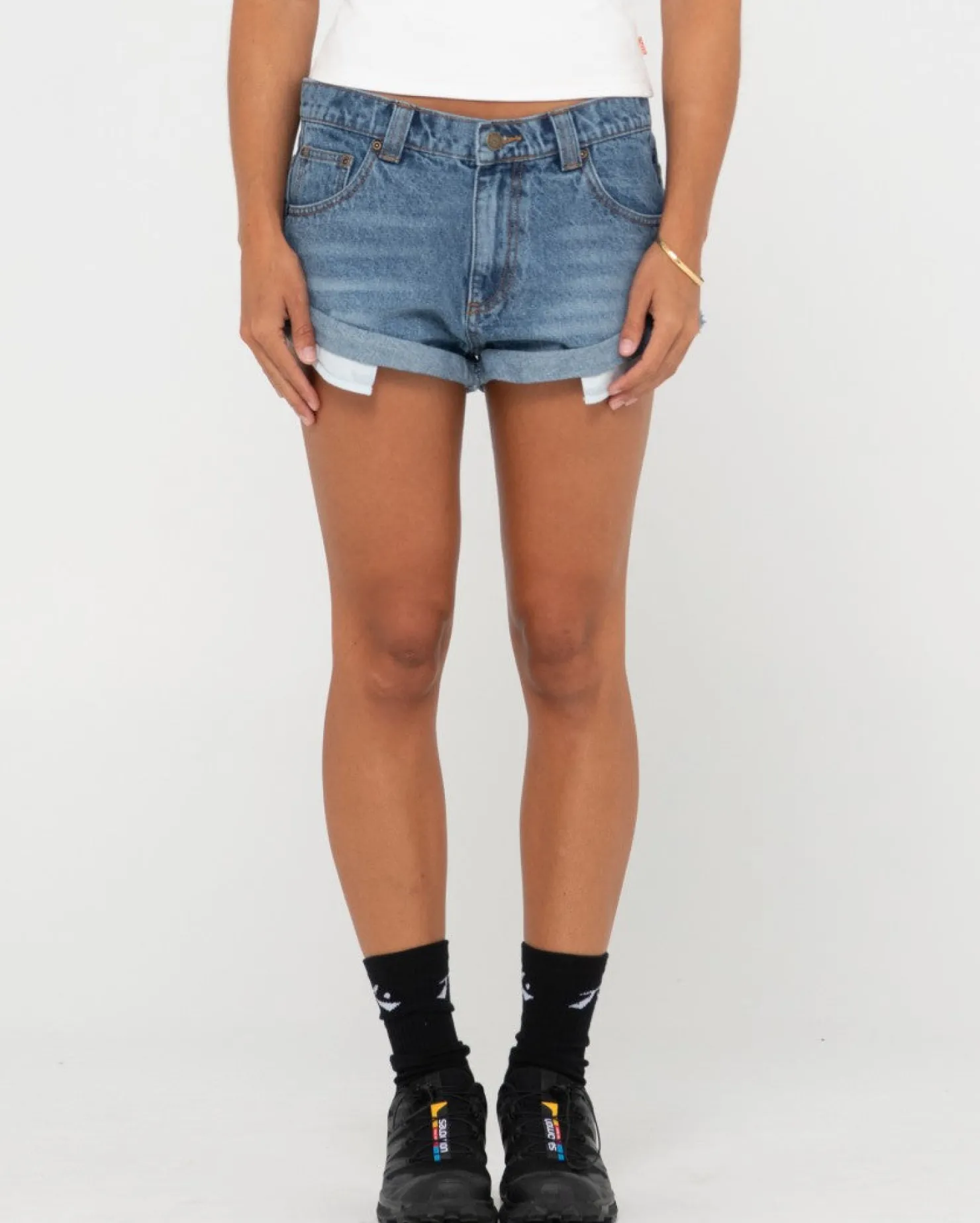 Womens Rusty Pheonix Low Rise Mini Denim Short