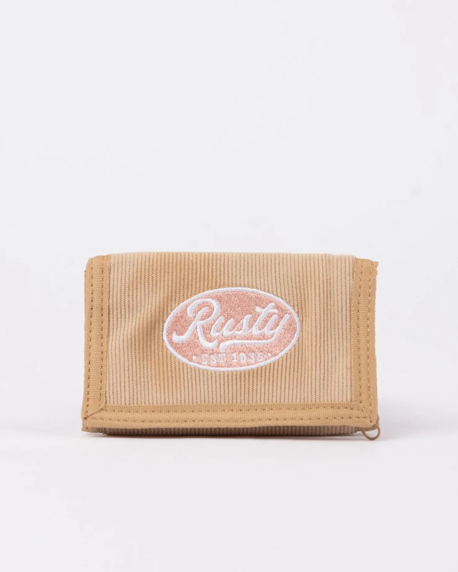 Womens Rusty Pit Stop Tri Fold Embroidered Cord Wallet