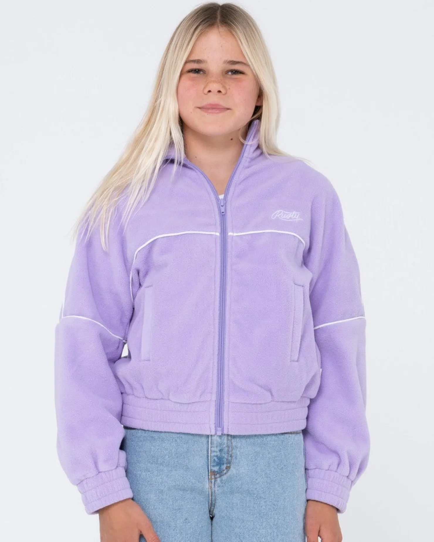 Kids Rusty Polar Zip Through Fleece Girls